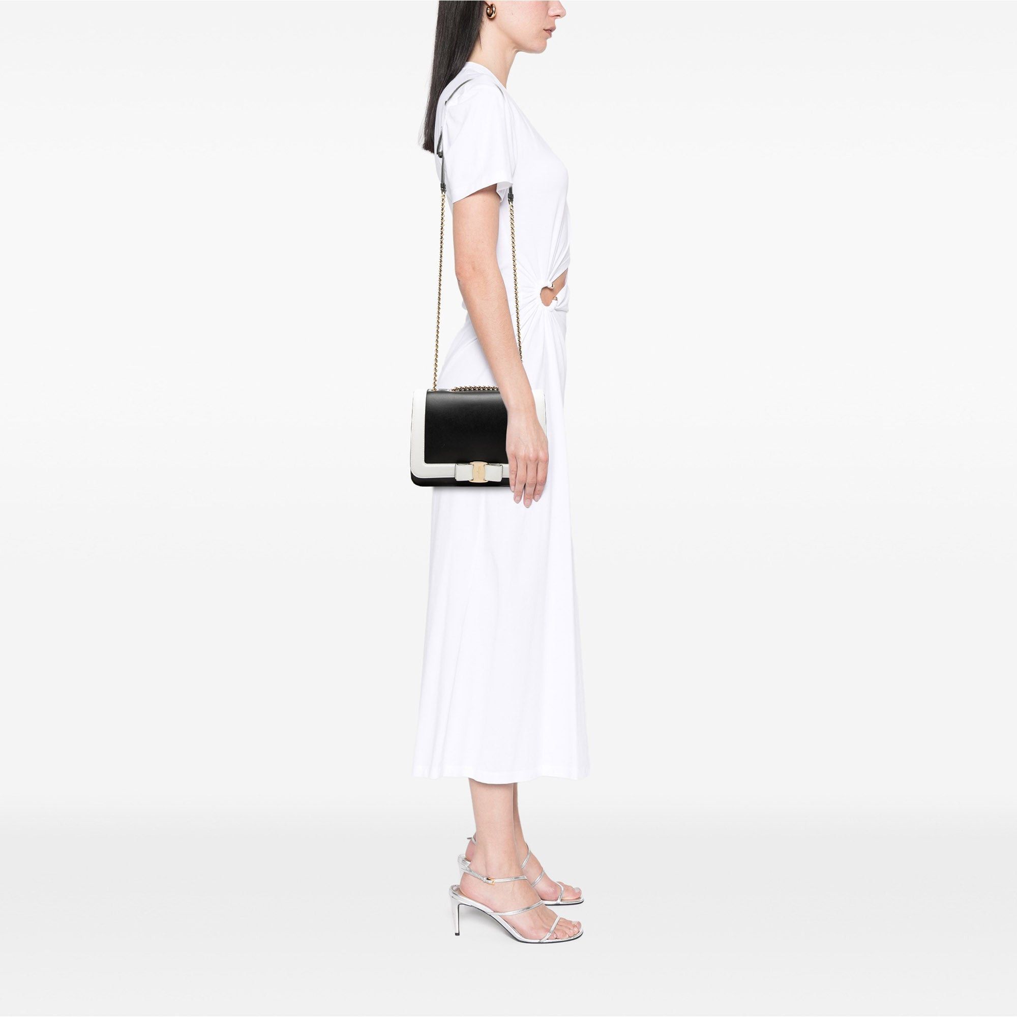 Salvatore Ferragamo Bicolor Leather Vara Bow Crossbody Size ONE SIZE - 6 Thumbnail