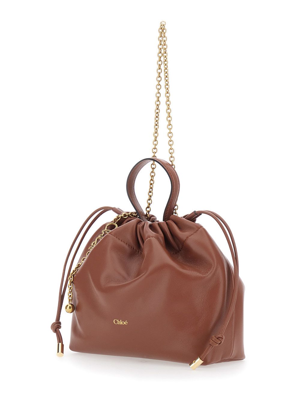 Chloe 'Icons' Brown Shoulder bag with Drawstring Closure and Leather Chain Strap in Leather for Women Size ONE SIZE - 2 Thumbnail
