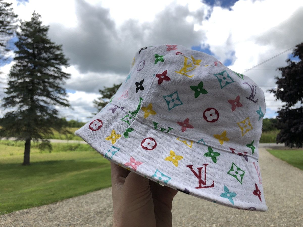 Louis Vuitton Other Vintage RARE Vintage Bootleg Louis Vuitton White Monogram Bucket Hat Grailed