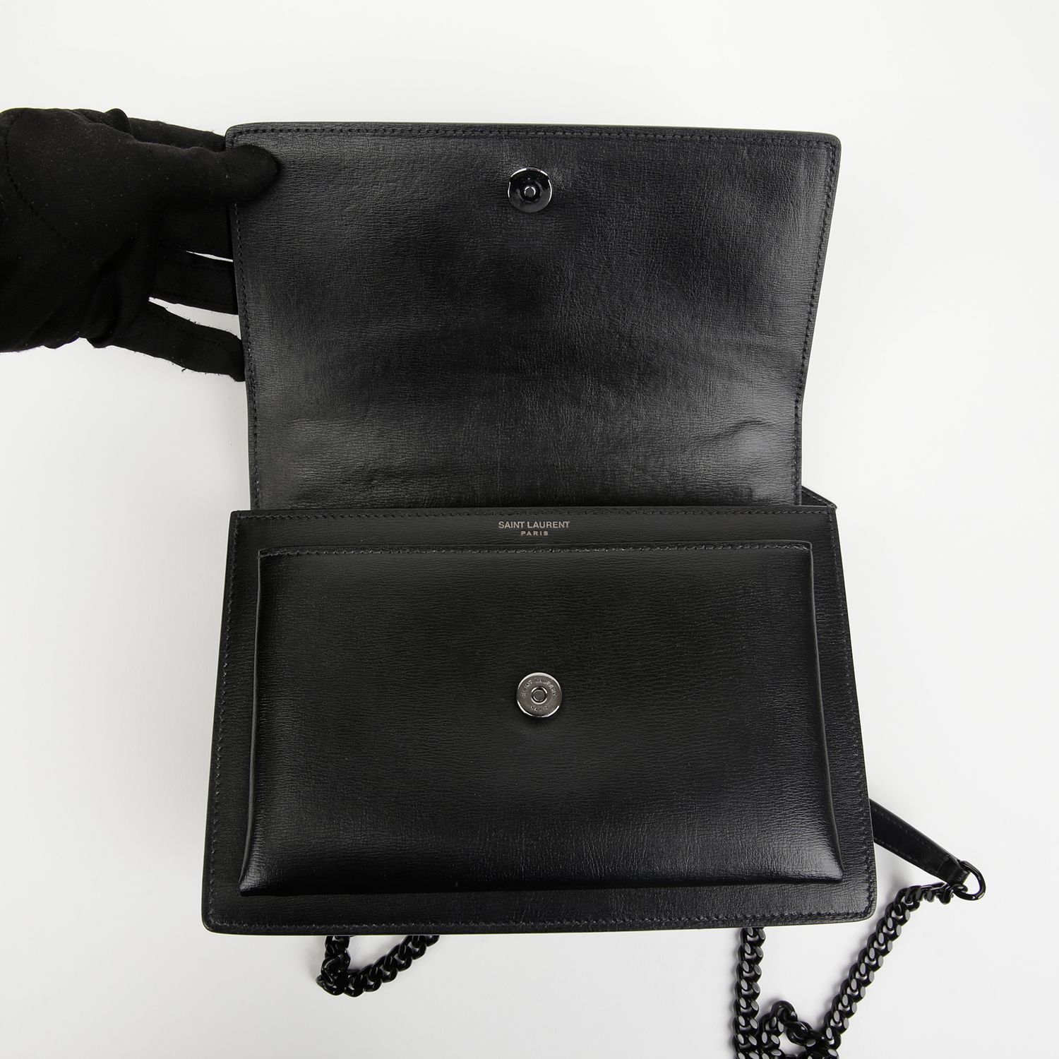 Yves Saint Laurent Monogram Sunset Medium Shoulder Bag Black Size ONE SIZE - 9 Thumbnail