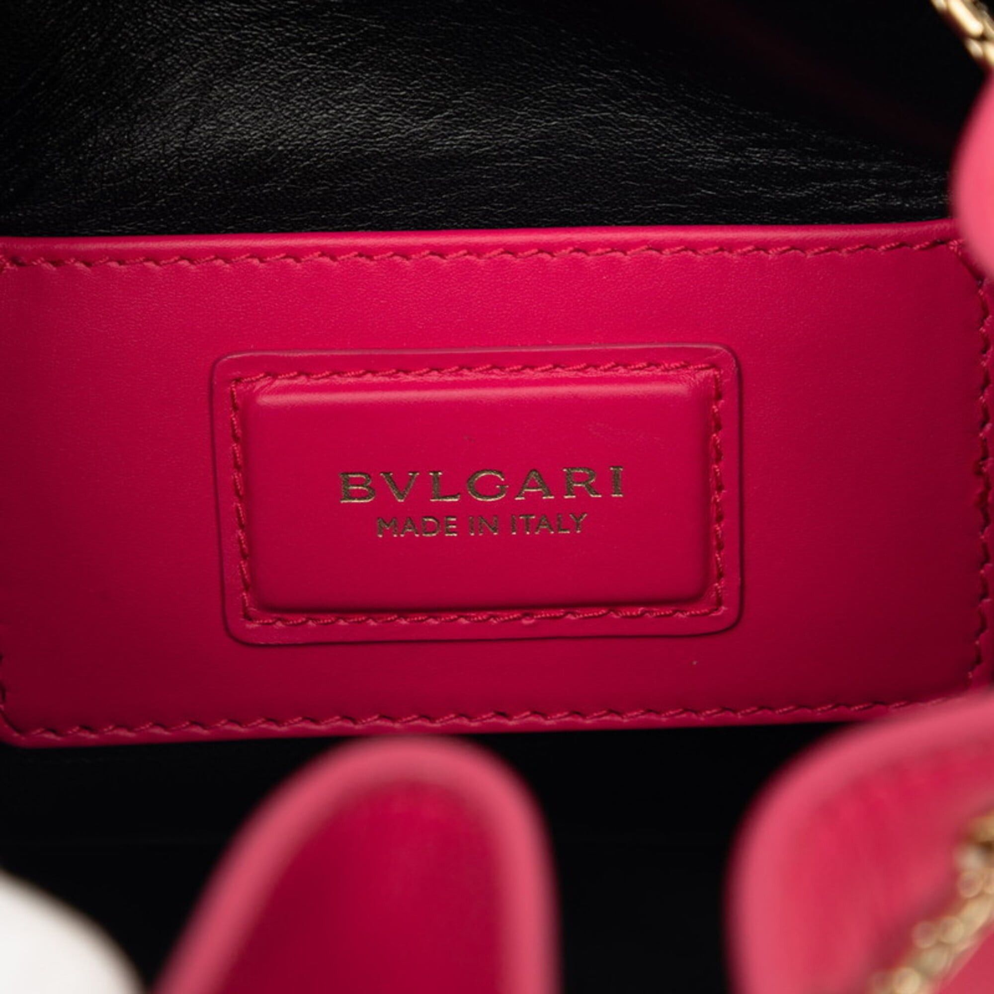 Bvlgari BVLGARI Serpenti Forever Handbag Shoulder Bag Drawstring Bucket 2-Way Pink Leather Women's Size ONE SIZE - 5 Thumbnail