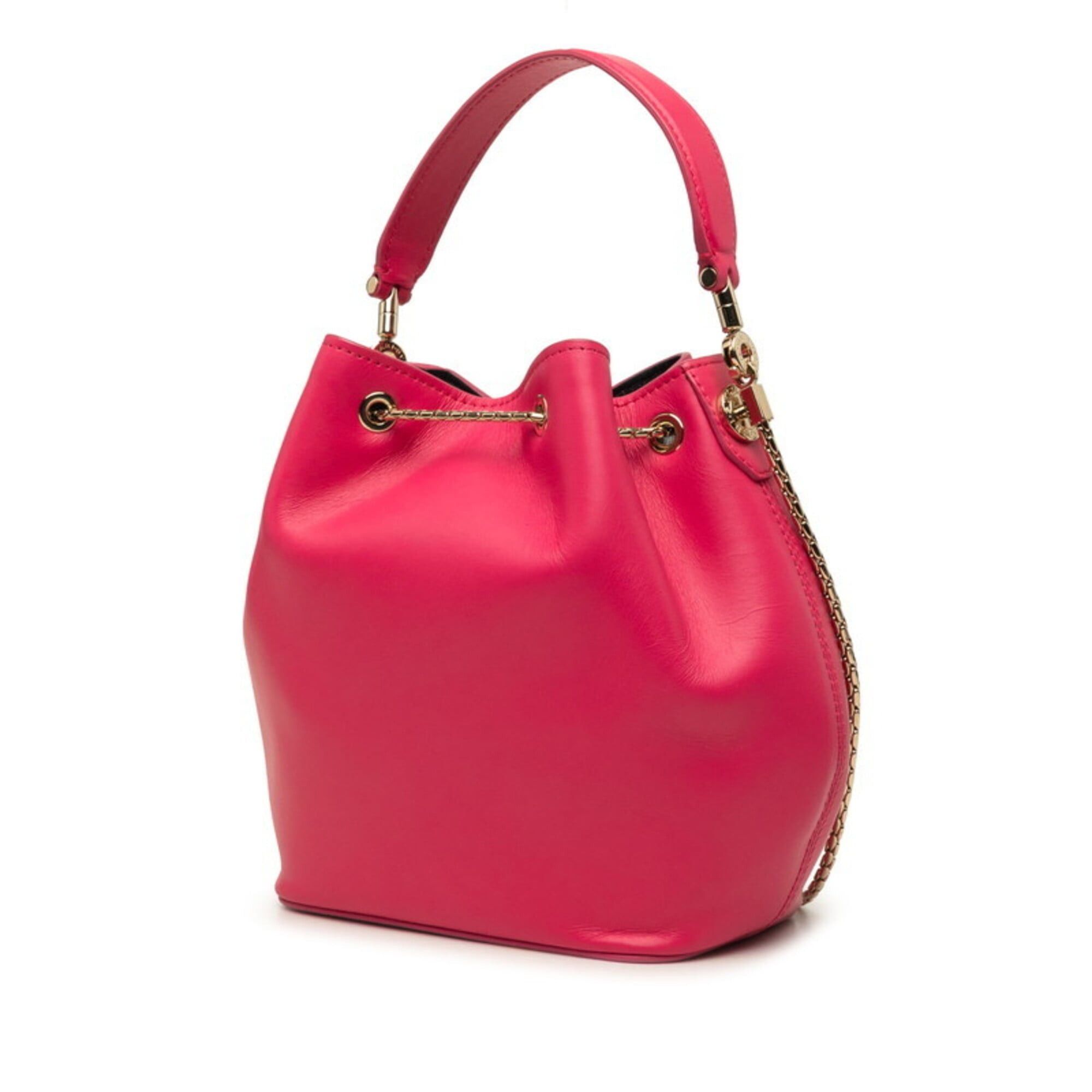 Bvlgari BVLGARI Serpenti Forever Handbag Shoulder Bag Drawstring Bucket 2-Way Pink Leather Women's Size ONE SIZE - 2 Thumbnail