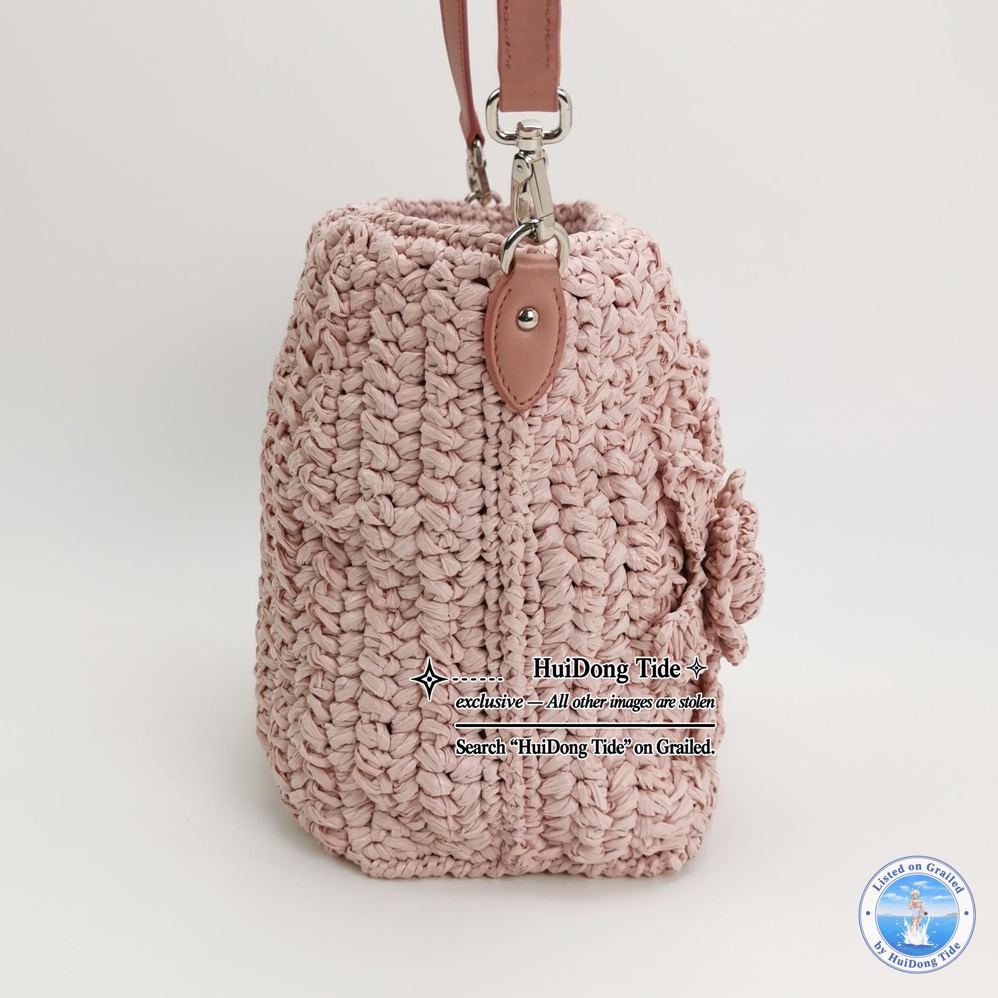 Miu Miu Miu Miu Crystal Flower Raffia Shoulder Bag Size ONE SIZE - 4 Thumbnail