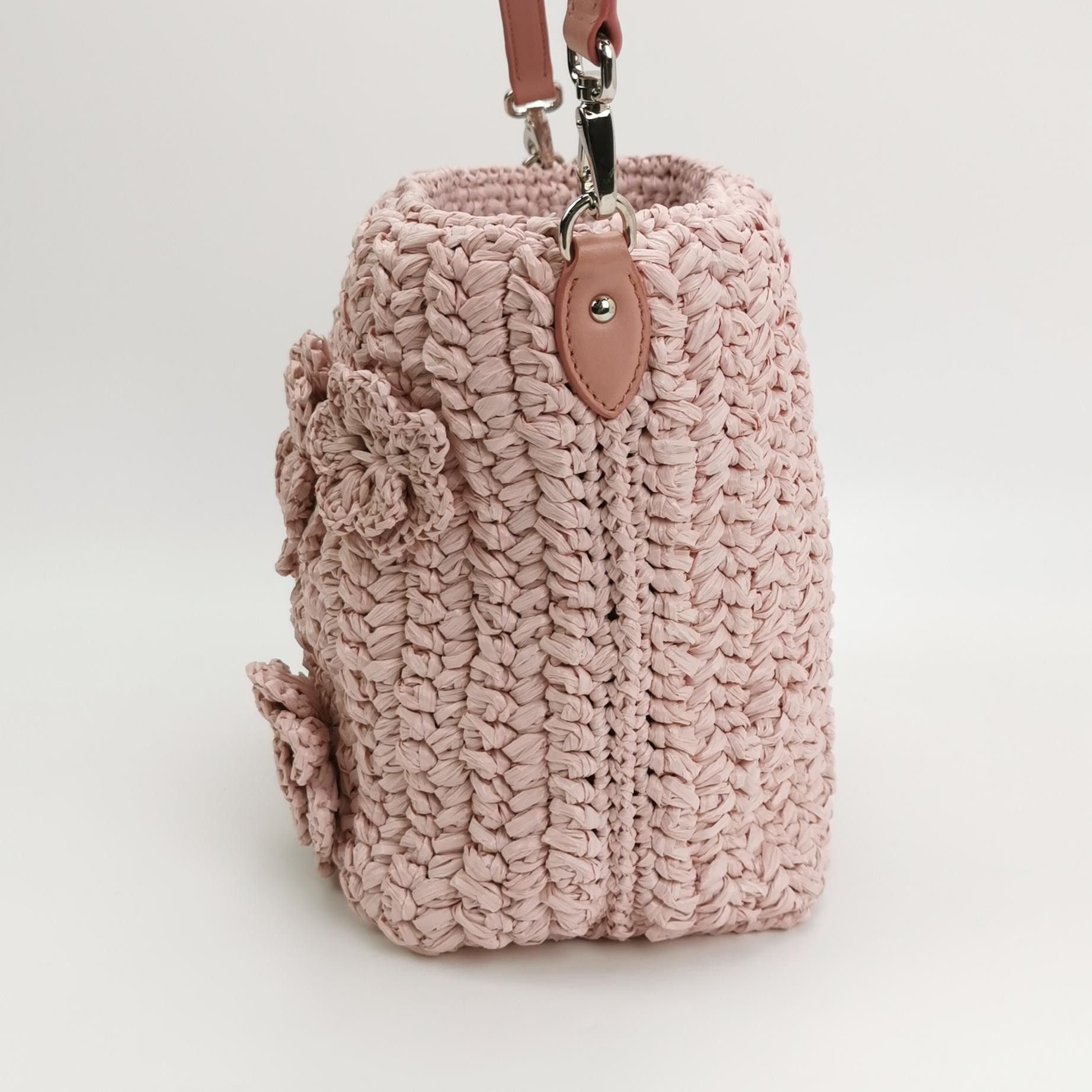 Miu Miu Miu Miu Crystal Flower Raffia Shoulder Bag Size ONE SIZE - 3 Thumbnail