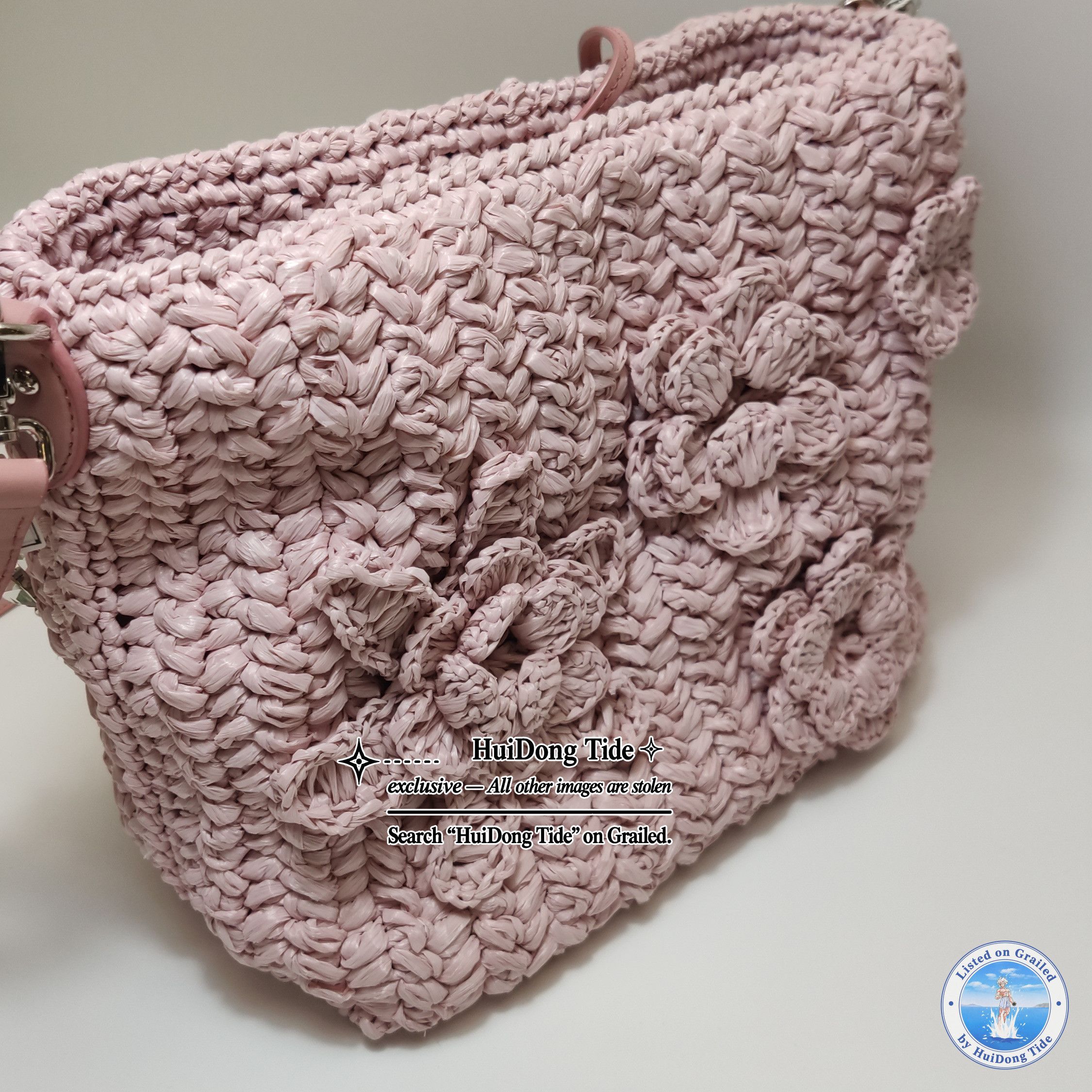 Miu Miu Miu Miu Crystal Flower Raffia Shoulder Bag Size ONE SIZE - 13 Thumbnail