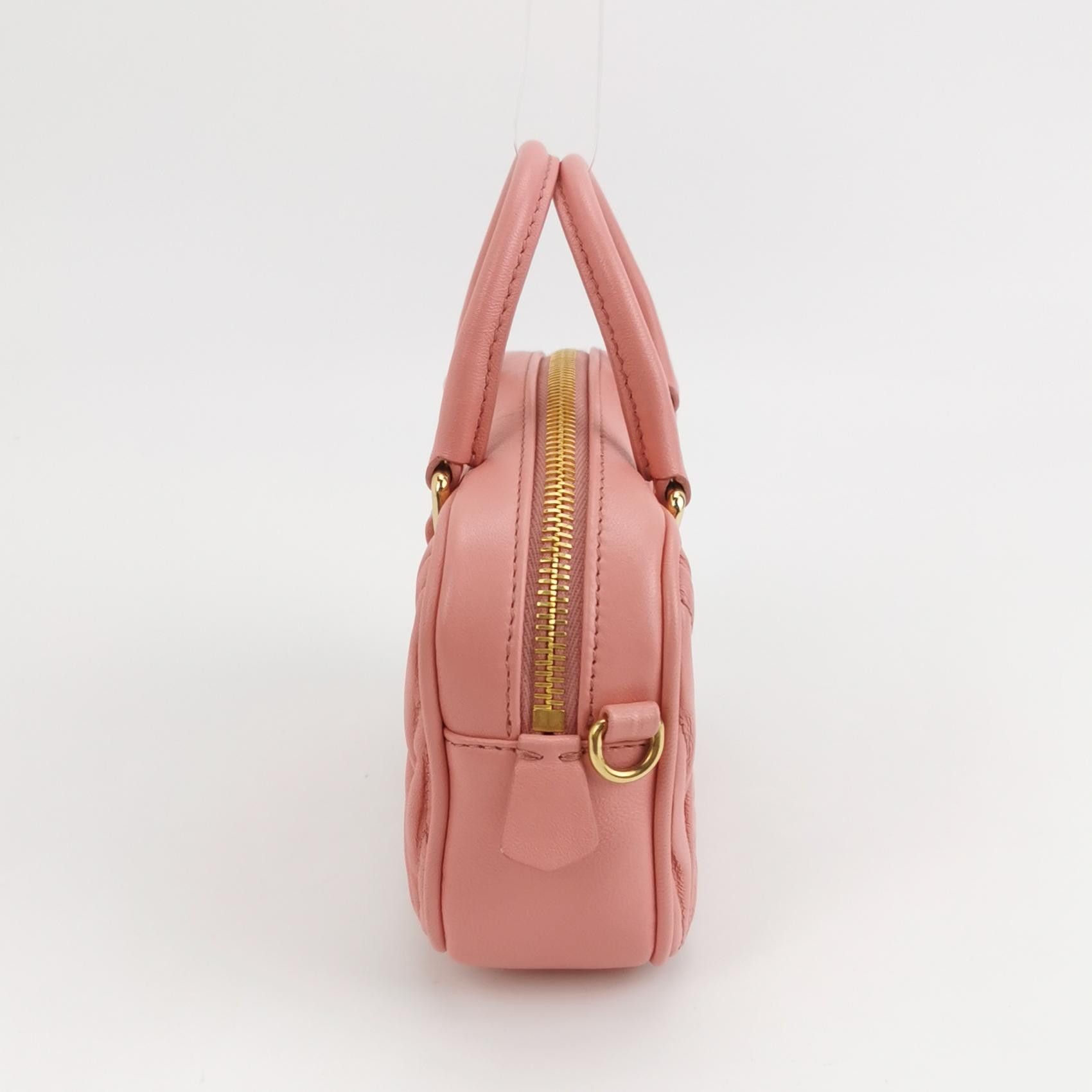 Miu Miu Miu Miu Arcadie Matelassé Leather Handle Bag Pink Size ONE SIZE - 3 Thumbnail