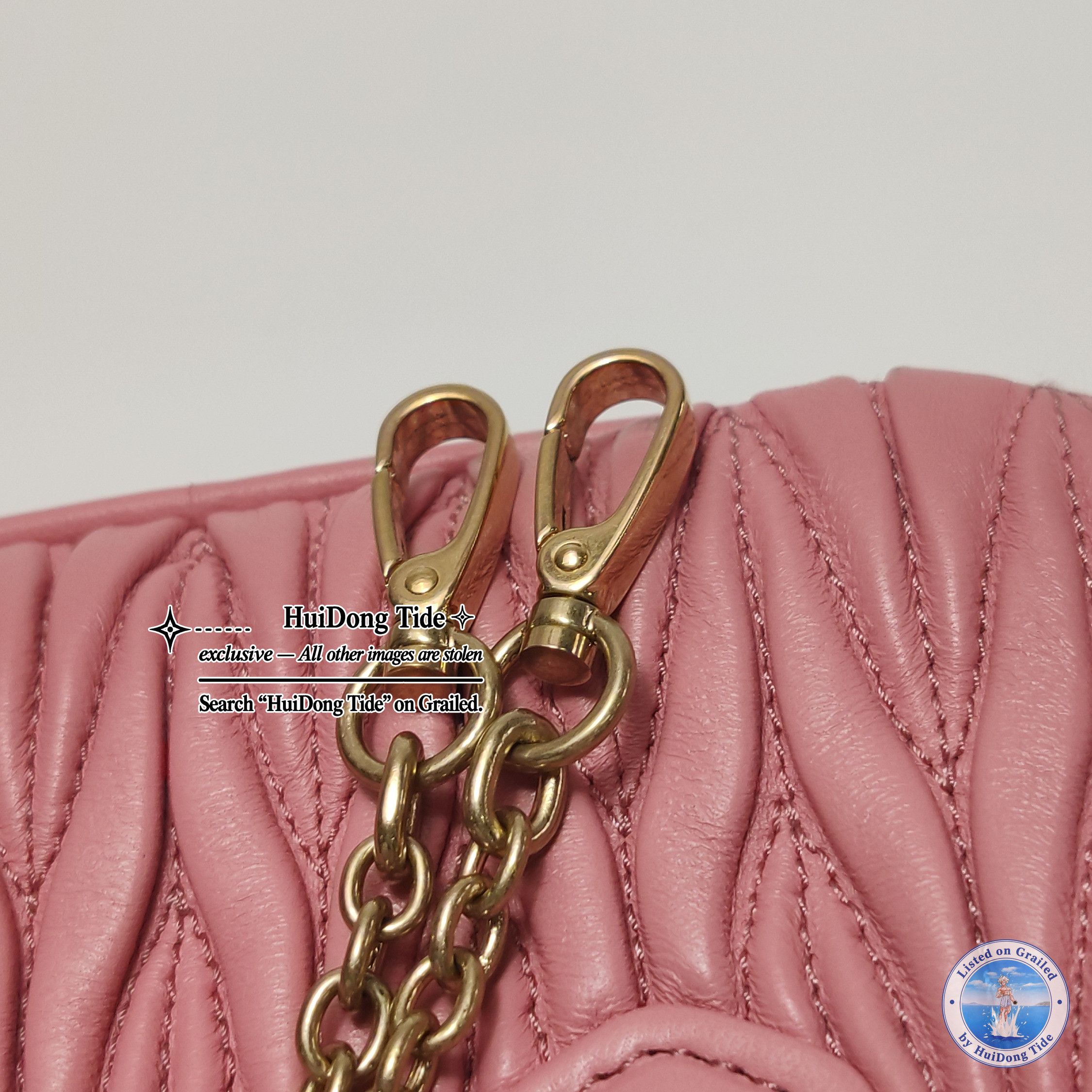 Miu Miu Miu Miu Arcadie Matelassé Leather Handle Bag Pink Size ONE SIZE - 15 Thumbnail