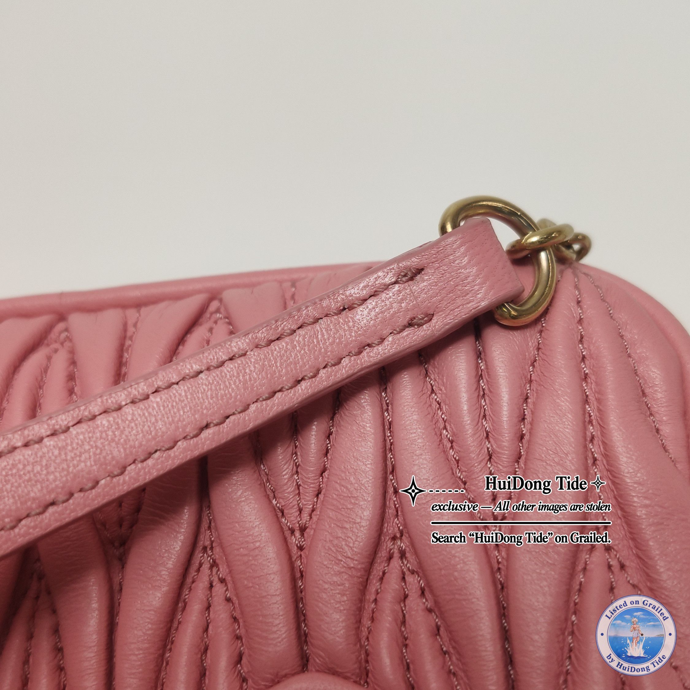 Miu Miu Miu Miu Arcadie Matelassé Leather Handle Bag Pink Size ONE SIZE - 14 Thumbnail