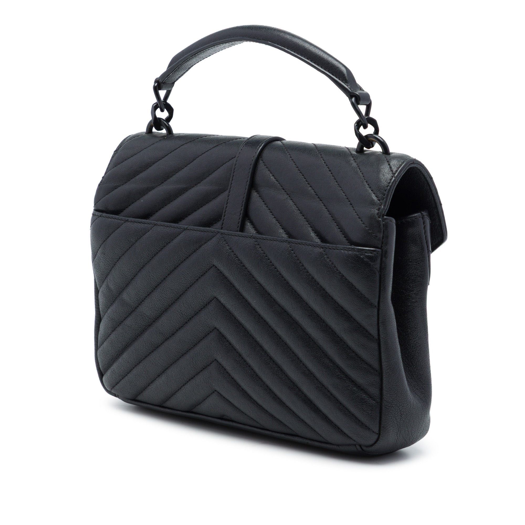 Saint Laurent Paris Chevron Sheepskin Monogram Monochrome College Bag Size ONE SIZE - 2 Thumbnail
