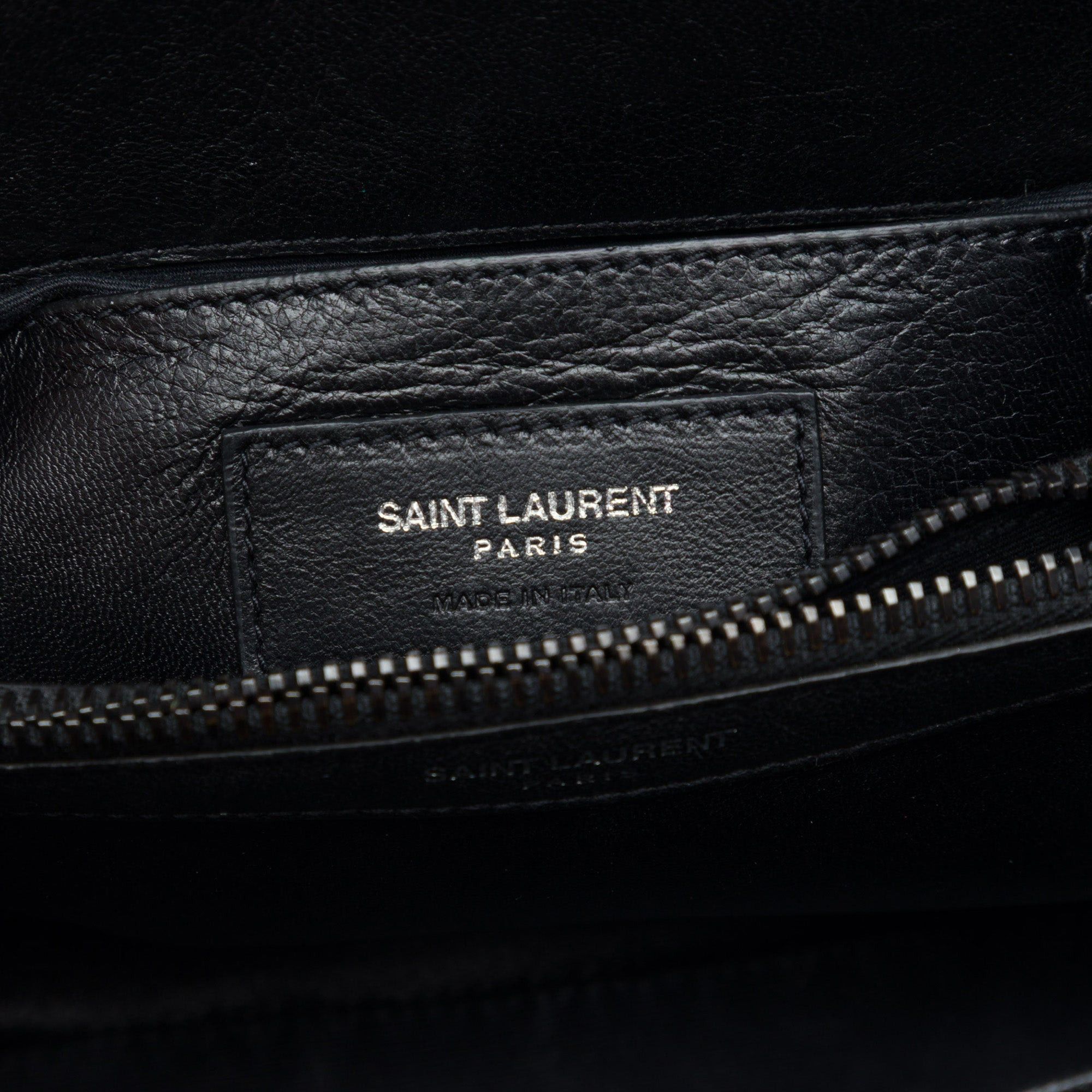 Saint Laurent Paris Chevron Sheepskin Monogram Monochrome College Bag Size ONE SIZE - 5 Thumbnail