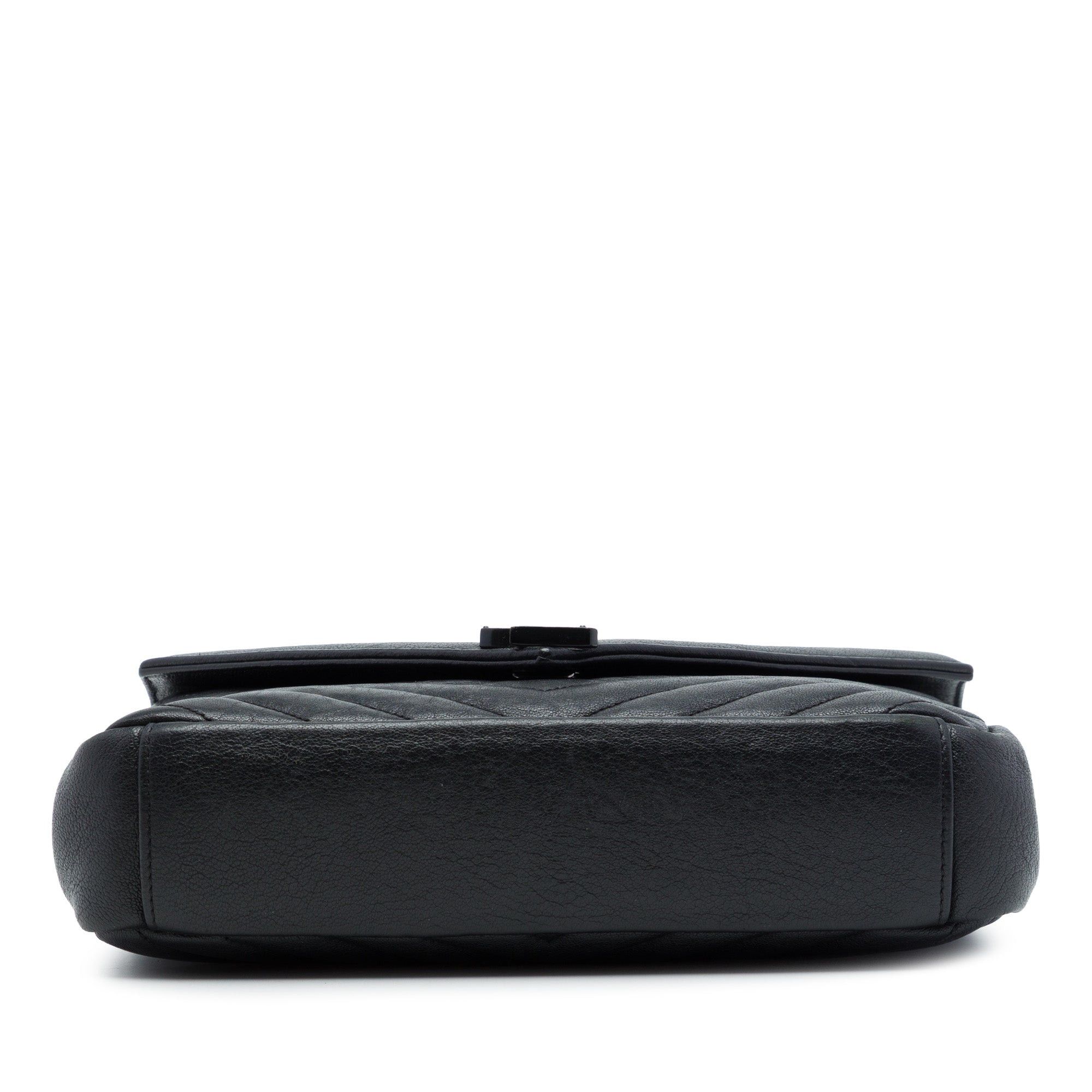 Saint Laurent Paris Chevron Sheepskin Monogram Monochrome College Bag Size ONE SIZE - 3 Thumbnail