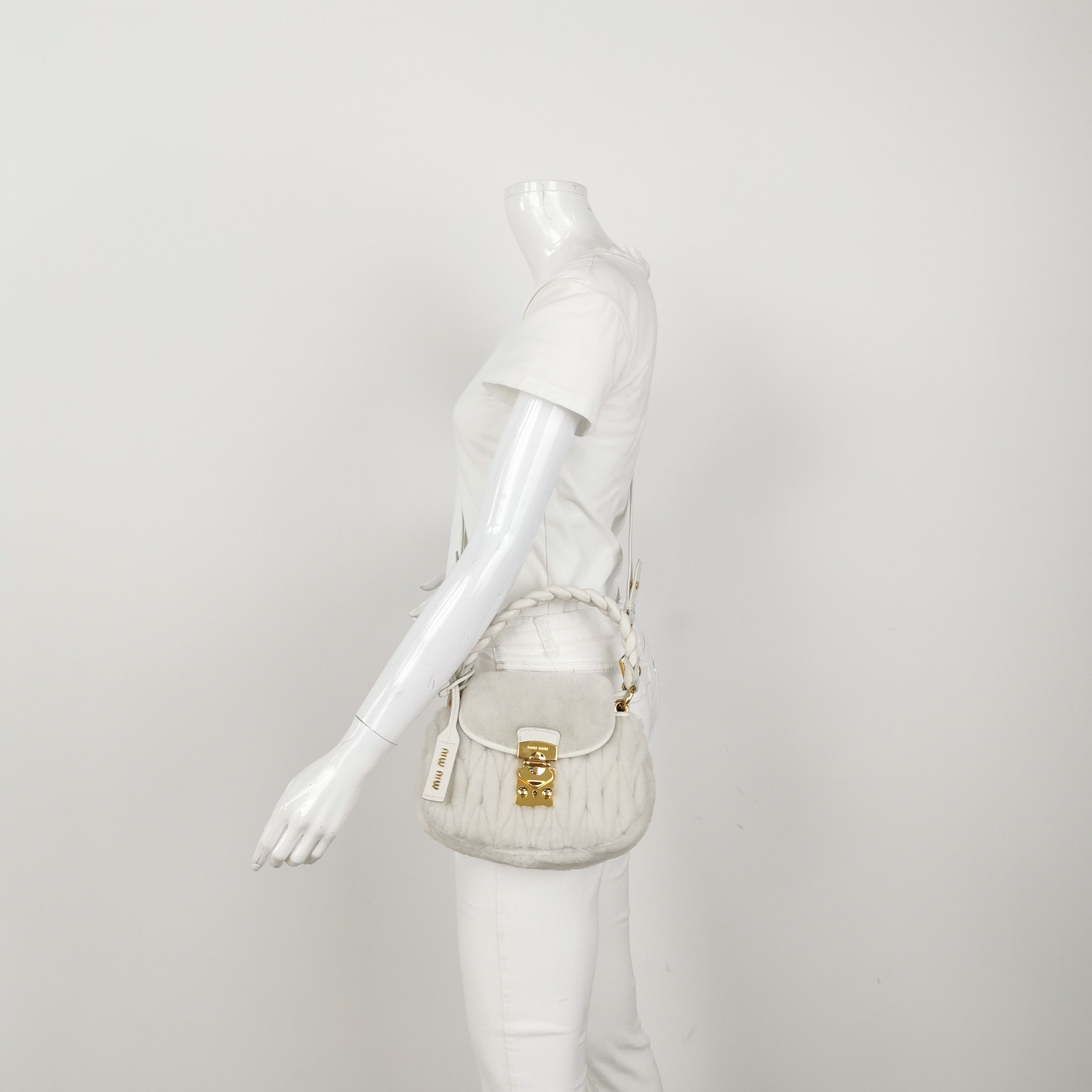 Miu Miu Miu Miu Shearling Matelasse Handle Bag Size ONE SIZE - 2 Thumbnail