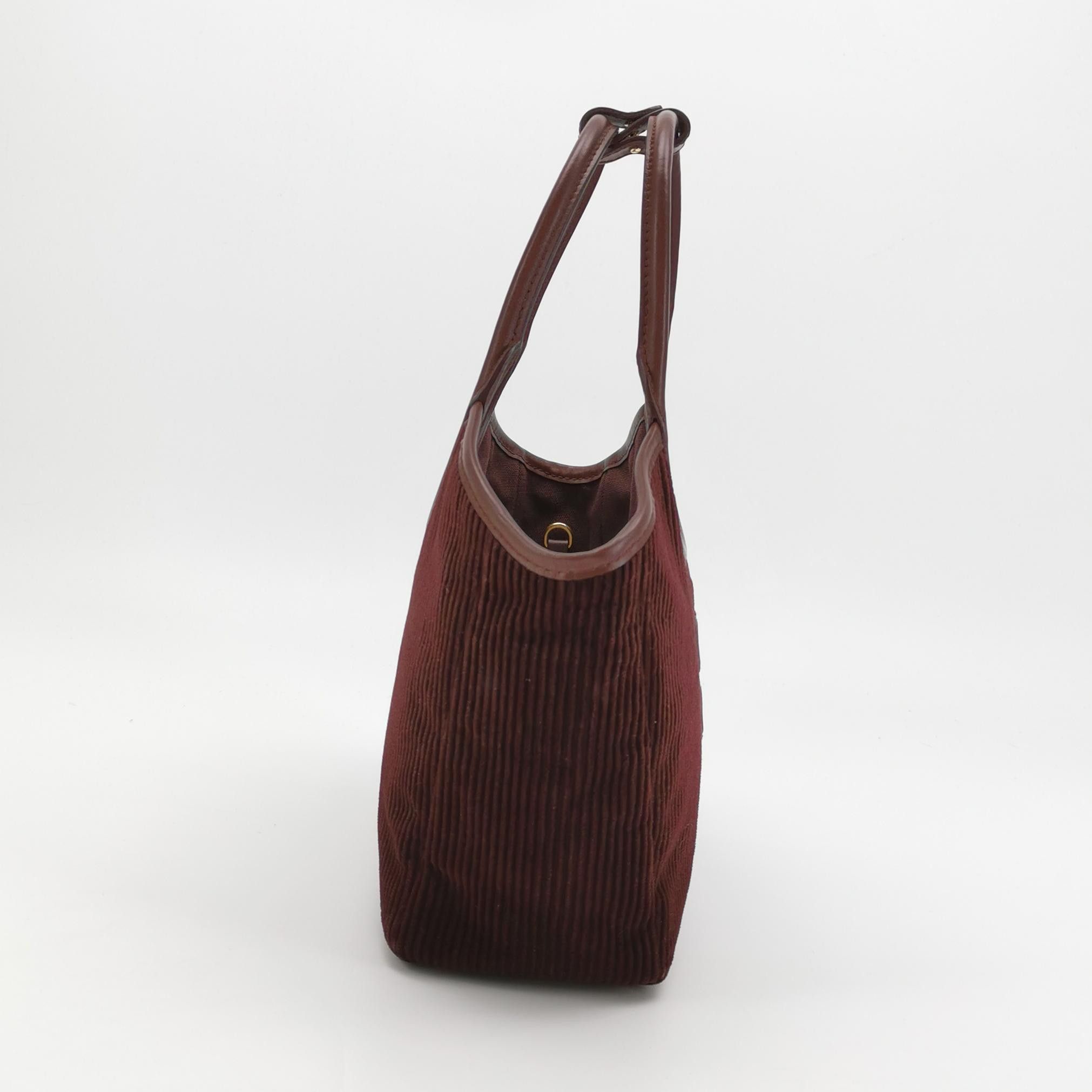 Miu Miu Miu Miu Purple Corduroy Leather Ivy Handle Bag Size ONE SIZE - 4 Thumbnail
