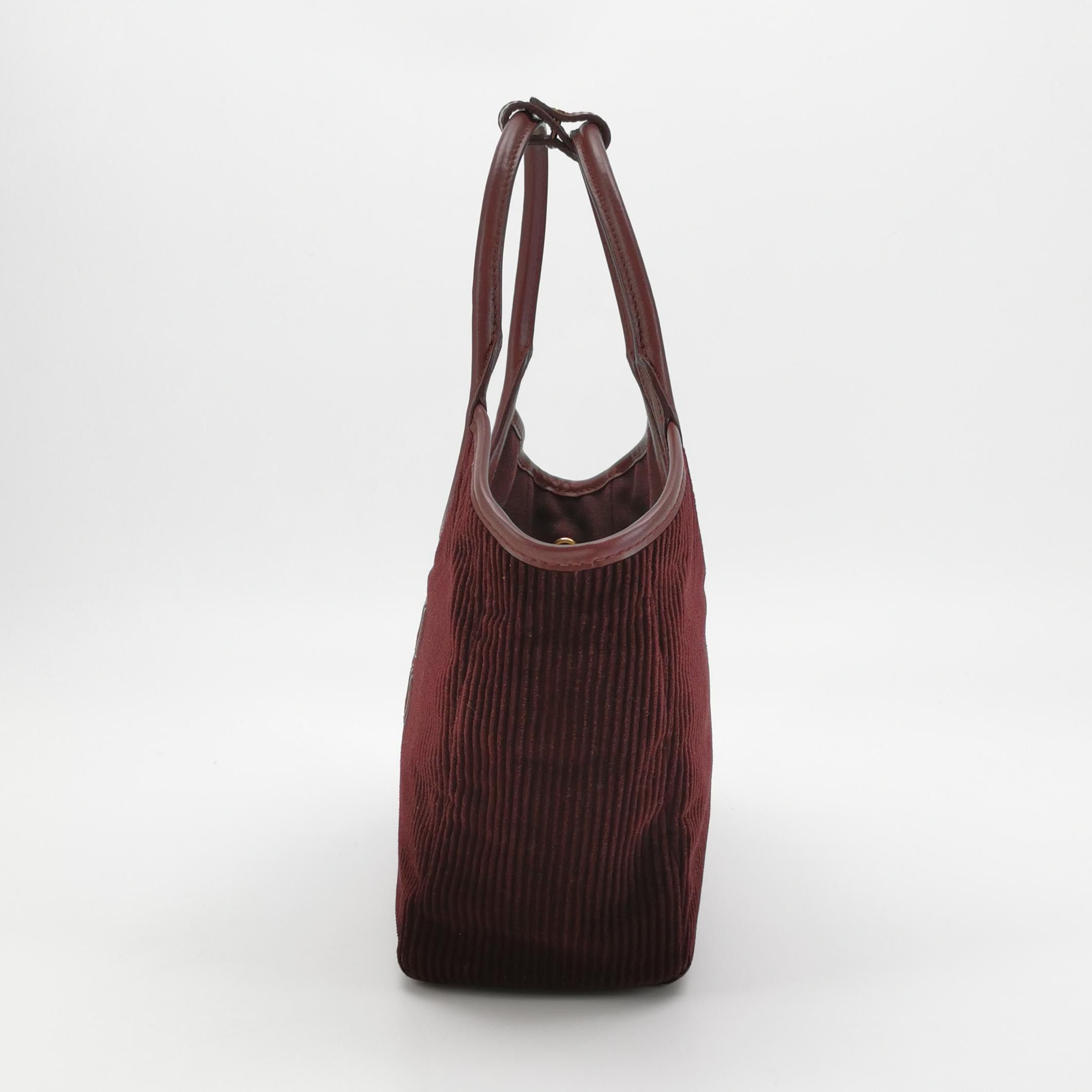Miu Miu Miu Miu Purple Corduroy Leather Ivy Handle Bag Size ONE SIZE - 3 Thumbnail