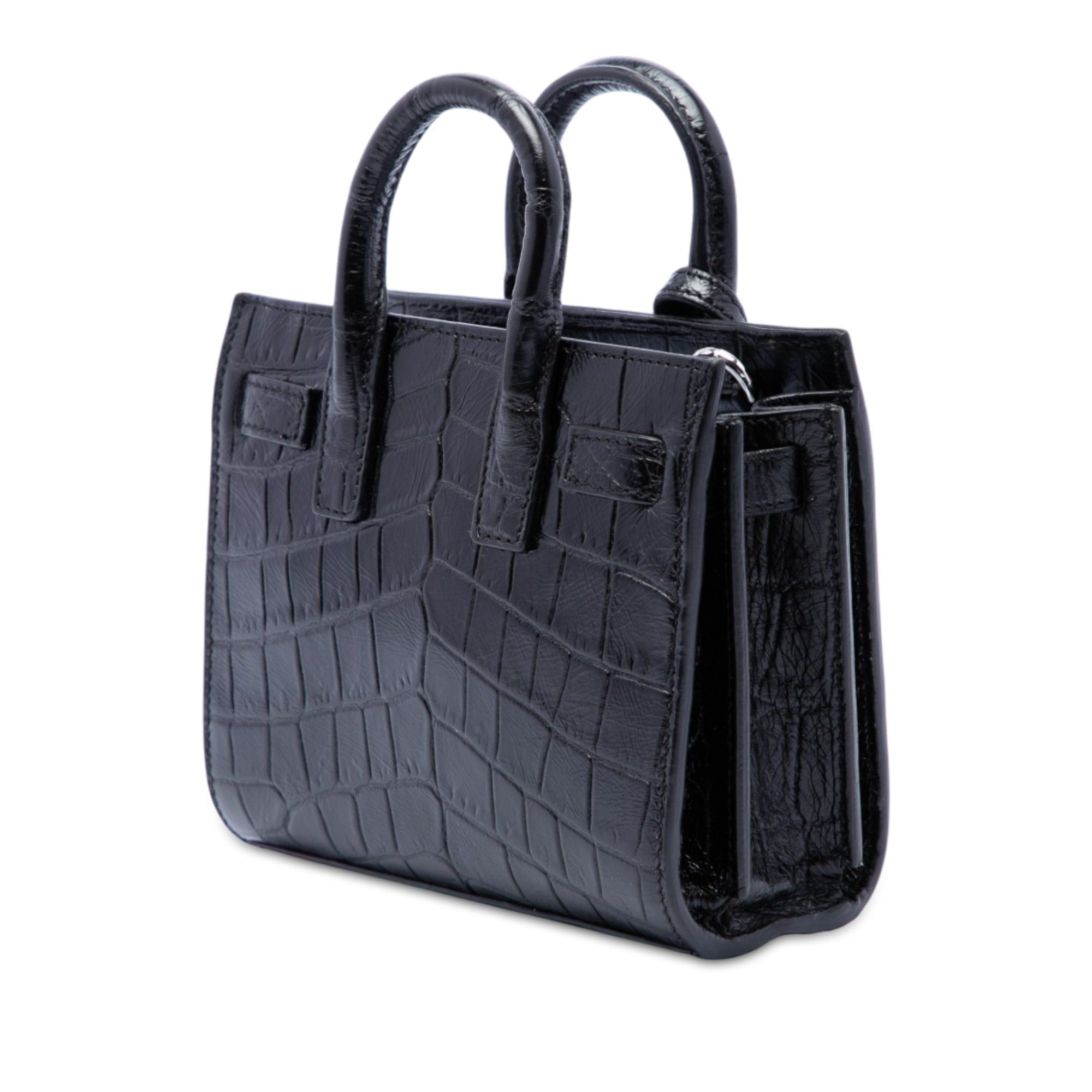 Saint Laurent Paris Toy Croc Embossed Leather Sac De Jour Satchel Size ONE SIZE - 2 Thumbnail
