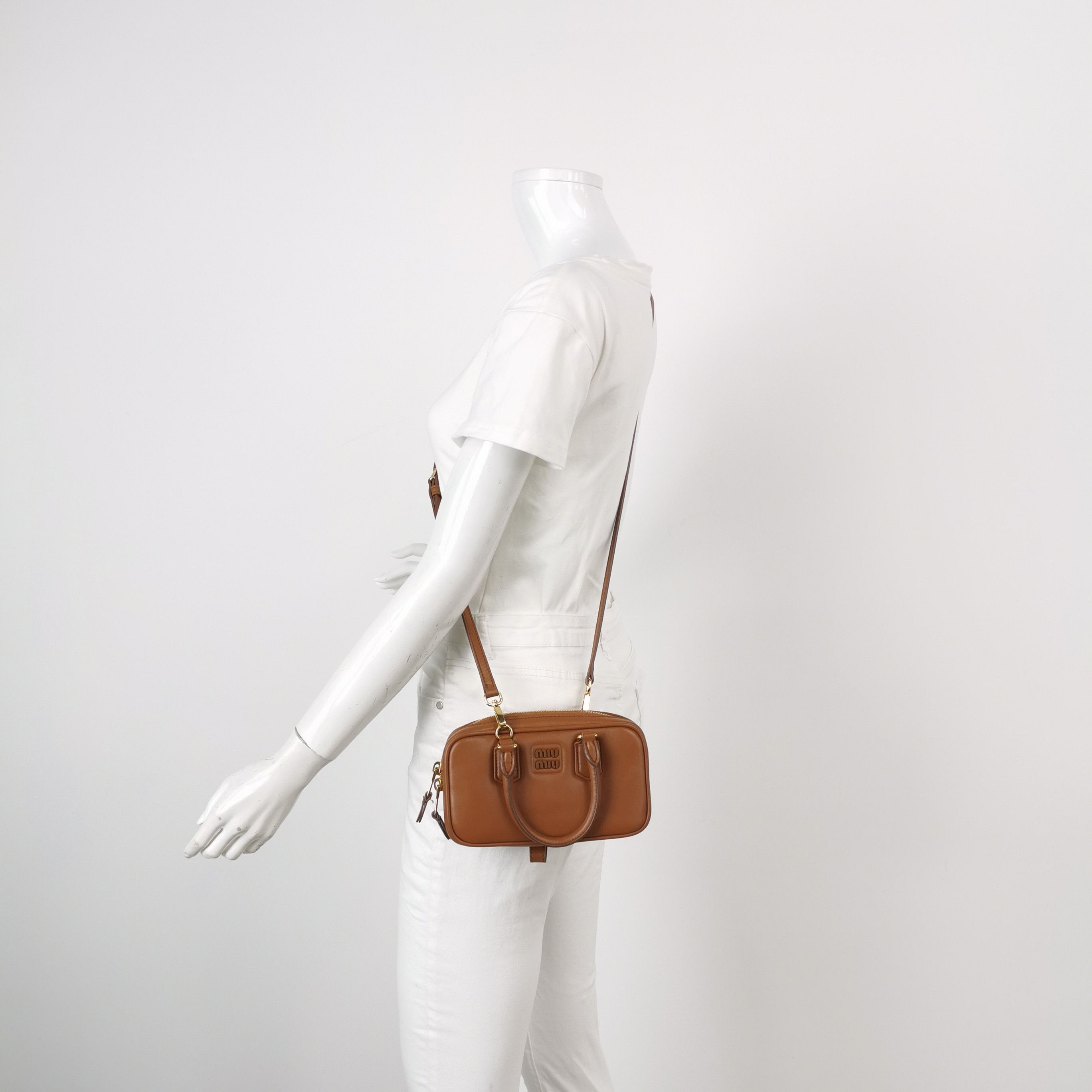 Miu Miu Miu Miu Arcadie Leather Logo Handle Bag ONE SIZE Size ONE SIZE - 2 Thumbnail