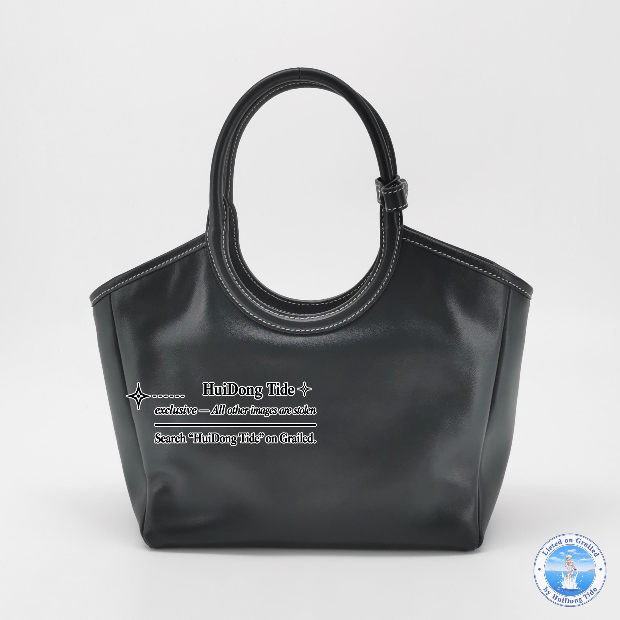 Miu Miu Miu Miu Ivy Black Leather Logo Handle Bag Size ONE SIZE - 3 Thumbnail