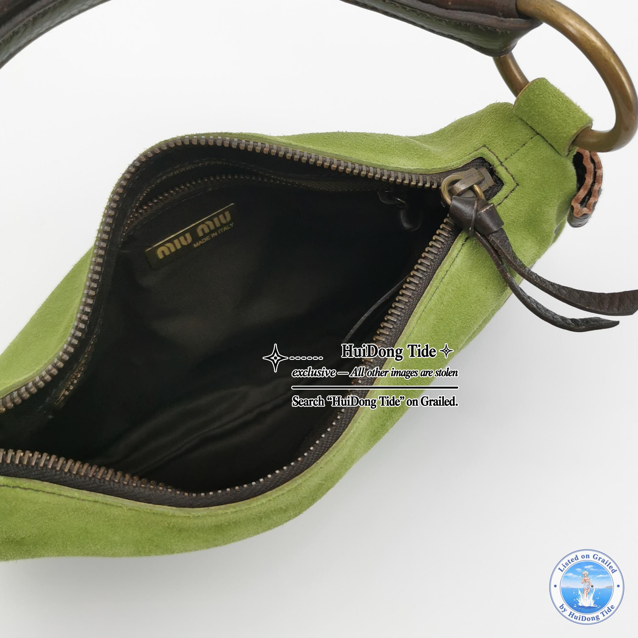 Miu Miu Miu Miu Green Suede Handle Bag One Size Size ONE SIZE - 4 Thumbnail