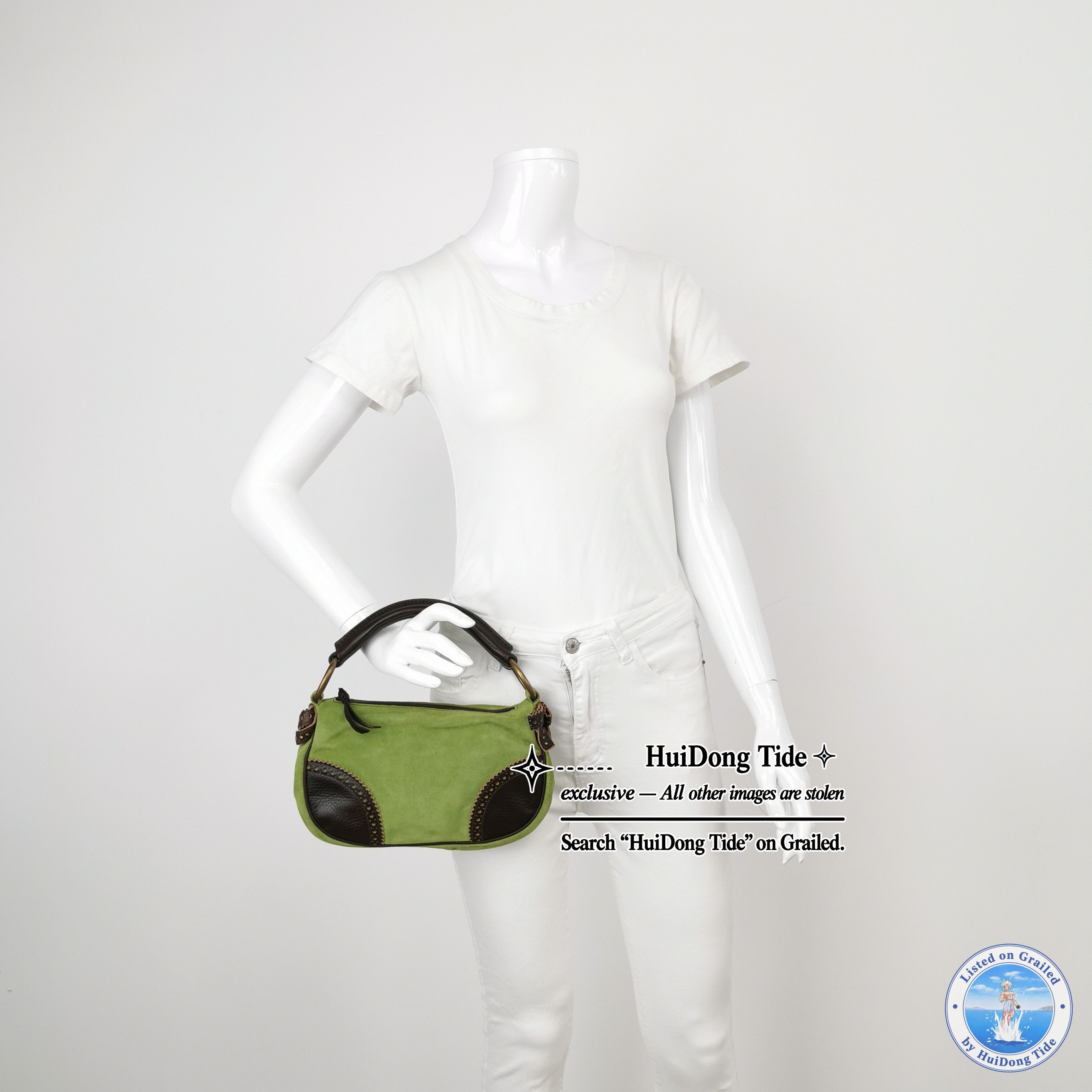 Miu Miu Miu Miu Green Suede Handle Bag One Size Size ONE SIZE - 2 Thumbnail