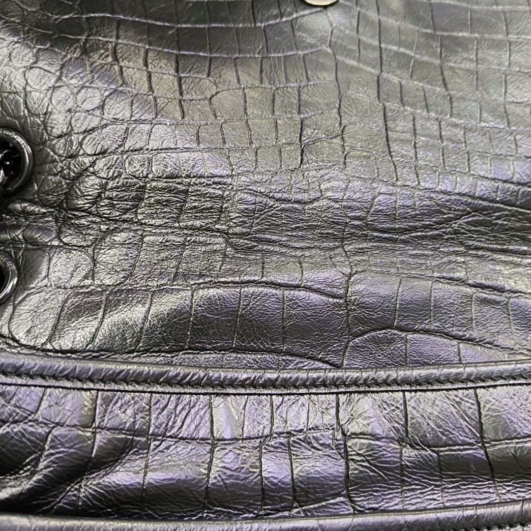 Saint Laurent Paris Saint Laurent Niki Medium Crocodile Embossed Shoulder Bag Size ONE SIZE - 9 Thumbnail