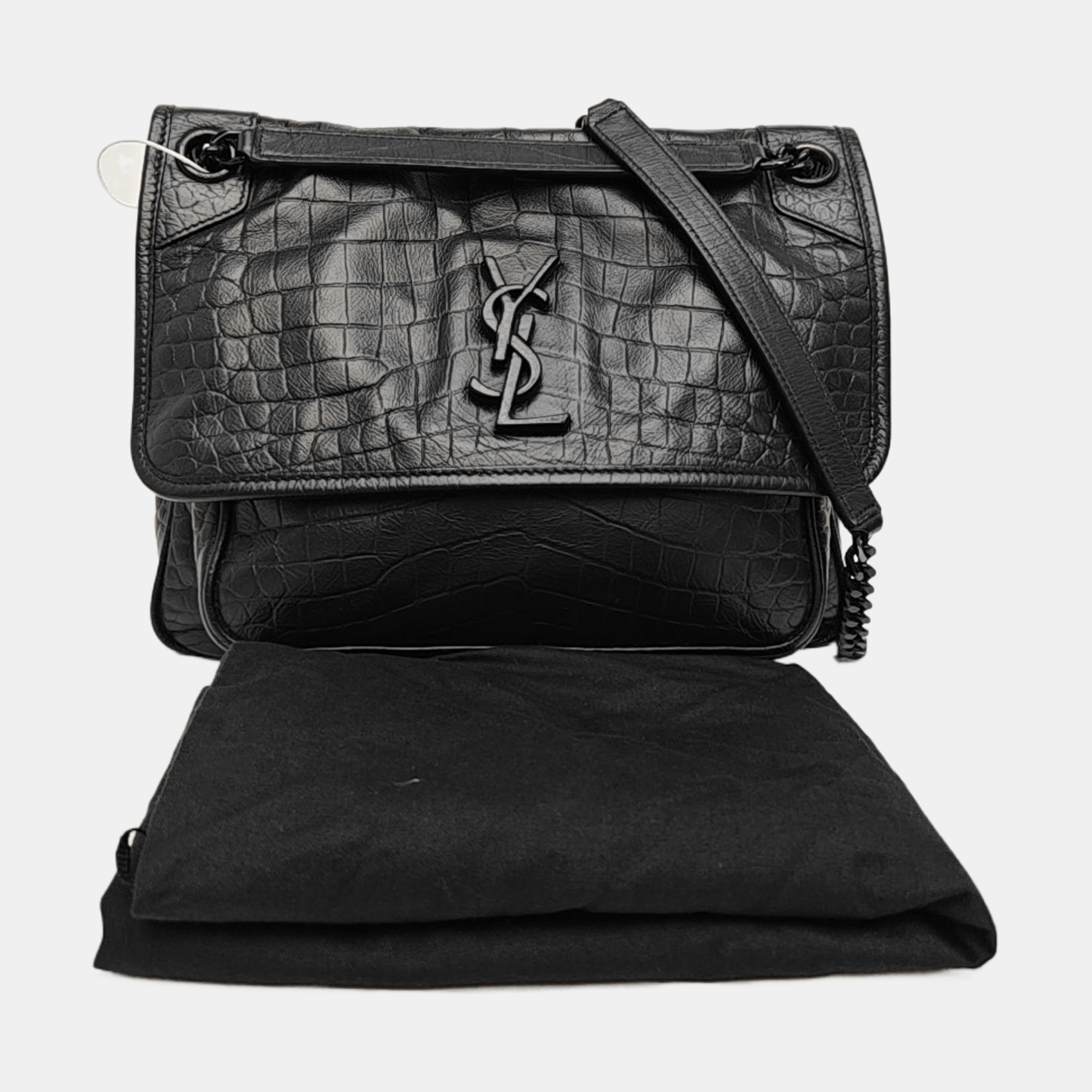 Saint Laurent Paris Saint Laurent Niki Medium Crocodile Embossed Shoulder Bag Size ONE SIZE - 8 Thumbnail