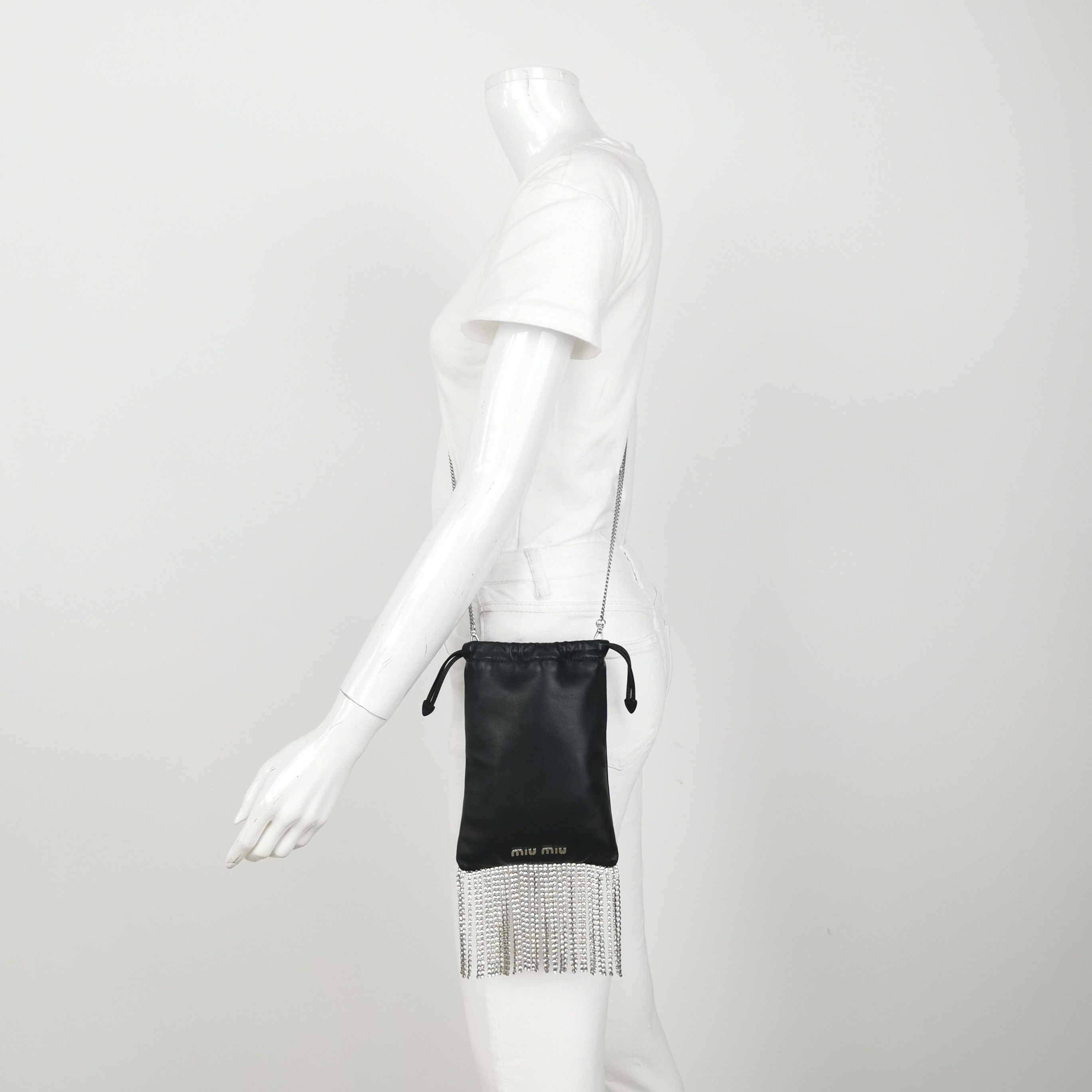 Miu Miu Miu Miu Crystal Fringe Leather Crossbody Bag Size ONE SIZE - 2 Thumbnail