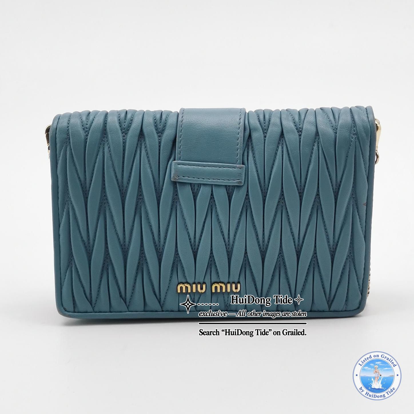 Miu Miu Miu Miu Lady Blue Matelassé Crystal Shoulder Bag Size ONE SIZE - 5 Thumbnail