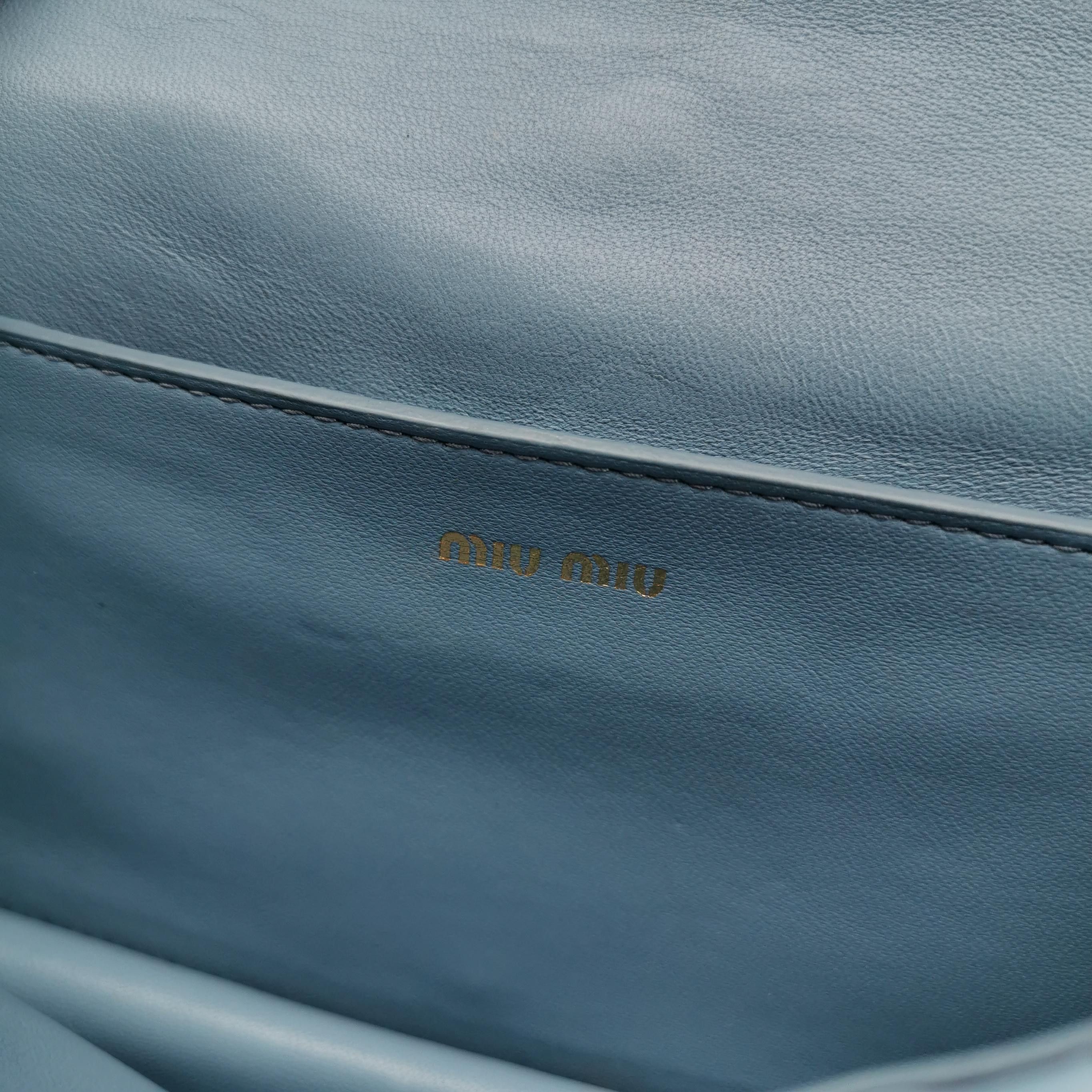 Miu Miu Miu Miu Lady Blue Matelassé Crystal Shoulder Bag Size ONE SIZE - 8 Thumbnail