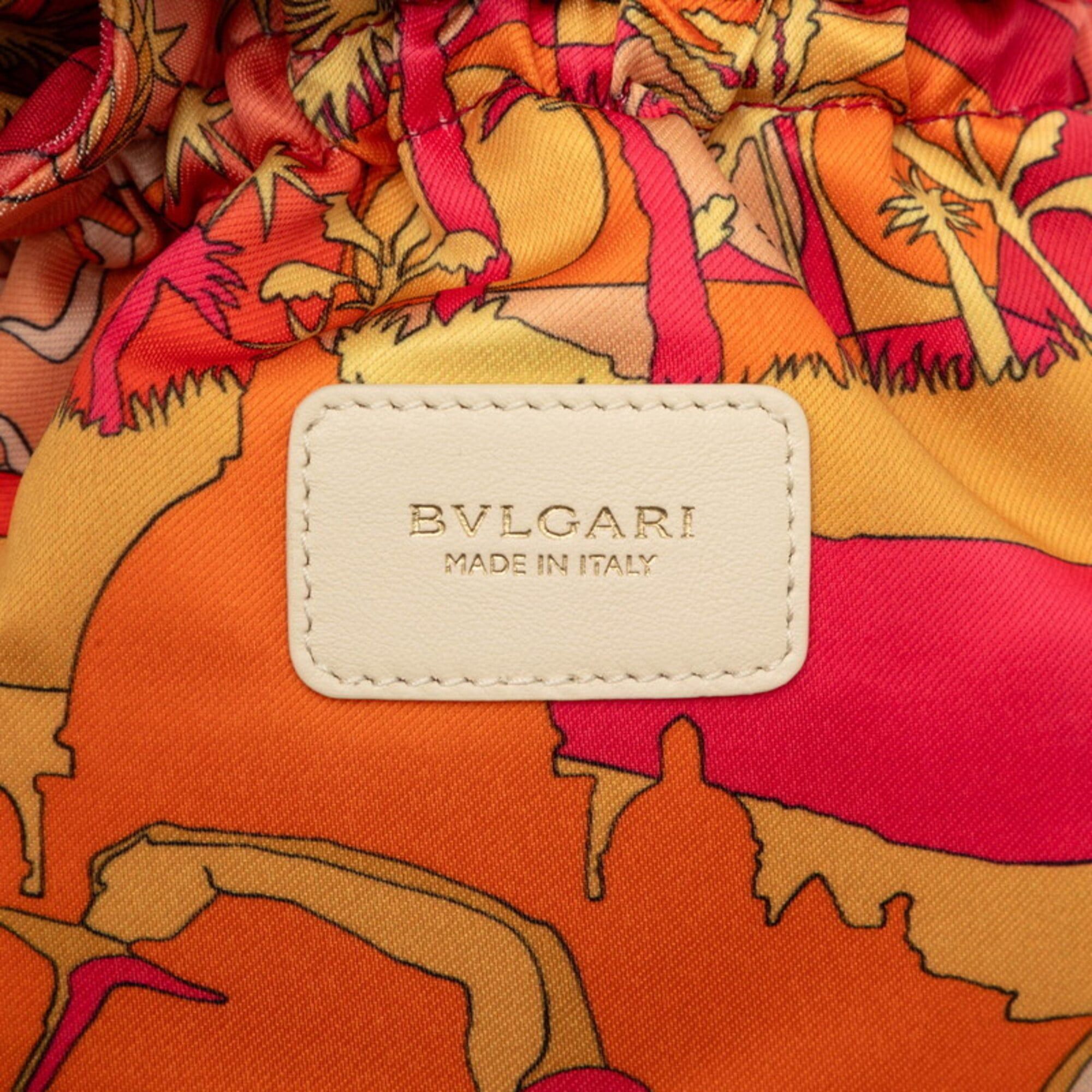Bvlgari Bulgari Serpenti Forever Basket Bag Bucket Shoulder Ivory Natural Pink Rattan Leather Women's BVLGARI Size ONE SIZE - 5 Thumbnail