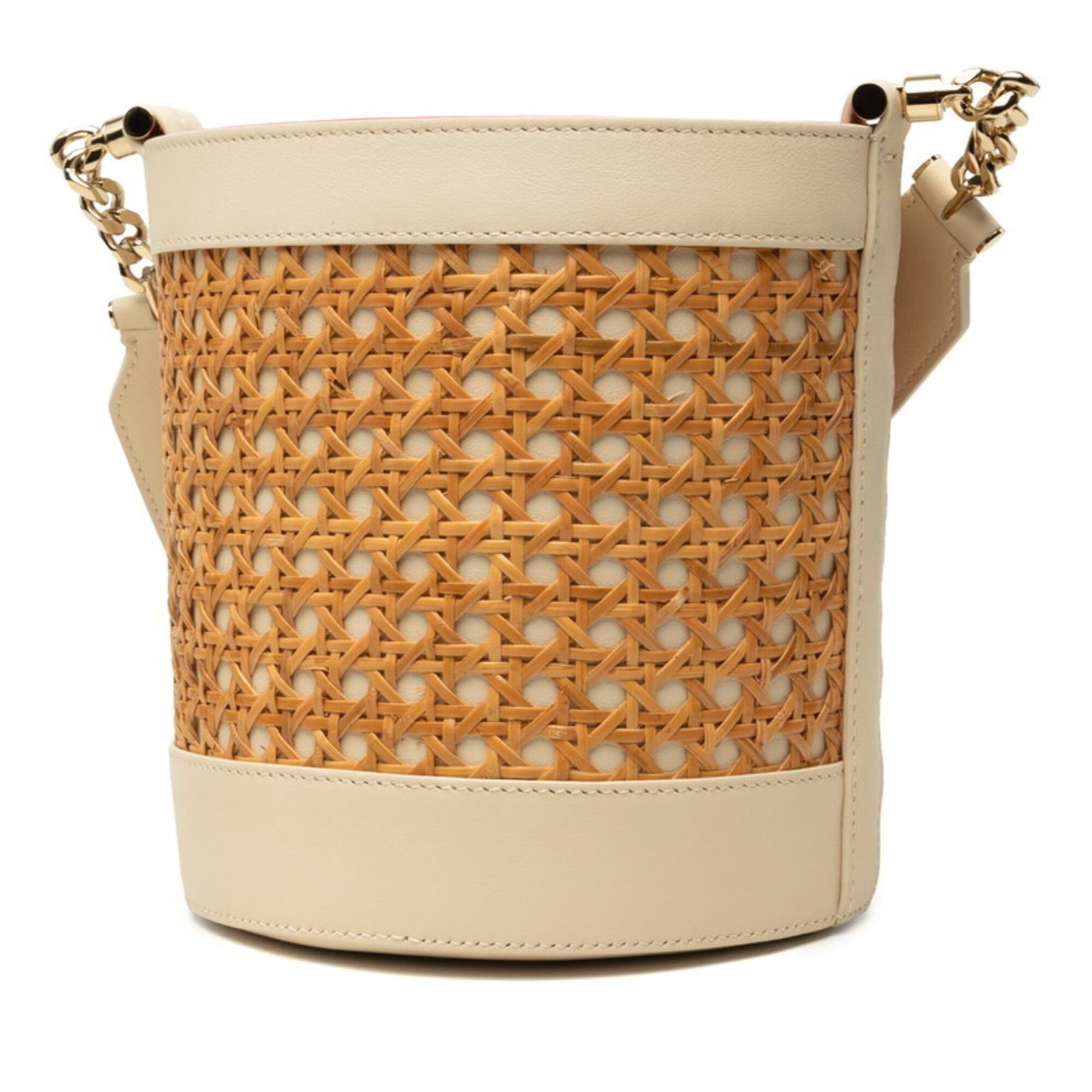 Bvlgari Bulgari Serpenti Forever Basket Bag Bucket Shoulder Ivory Natural Pink Rattan Leather Women's BVLGARI Size ONE SIZE - 2 Thumbnail