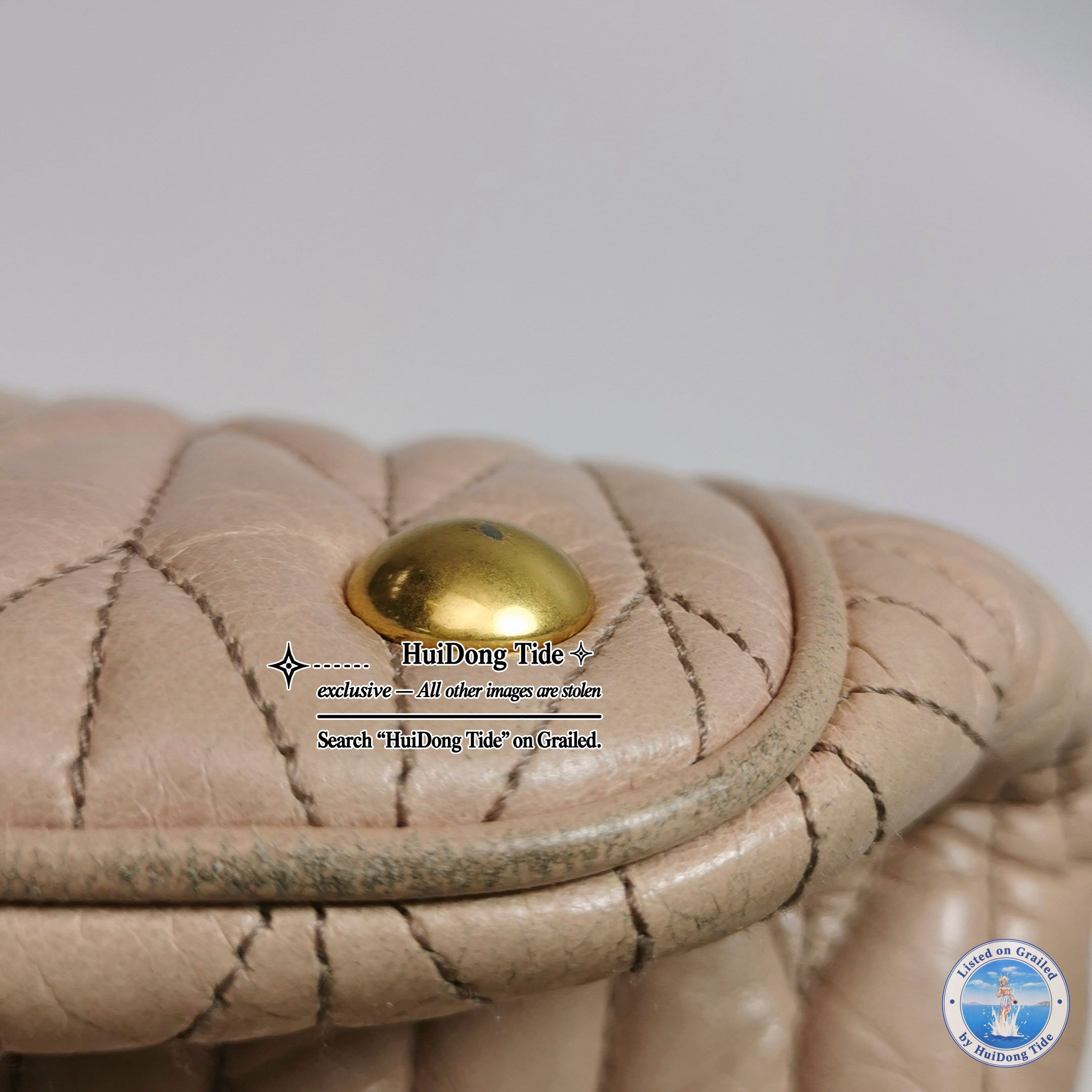 Miu Miu Miu Miu Quilted Leather Handle Bag Beige Size ONE SIZE - 18 Thumbnail
