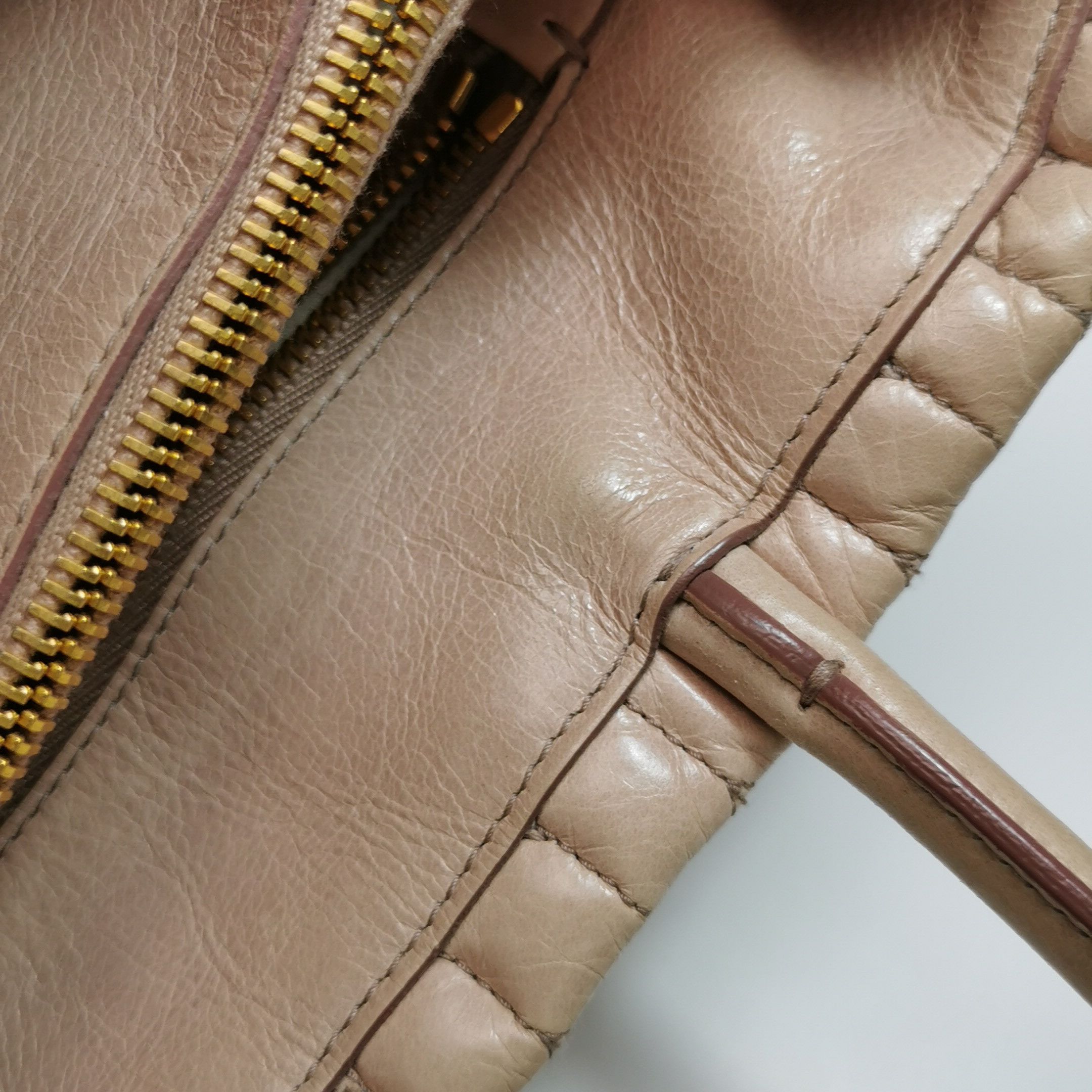 Miu Miu Miu Miu Quilted Leather Handle Bag Beige Size ONE SIZE - 12 Thumbnail