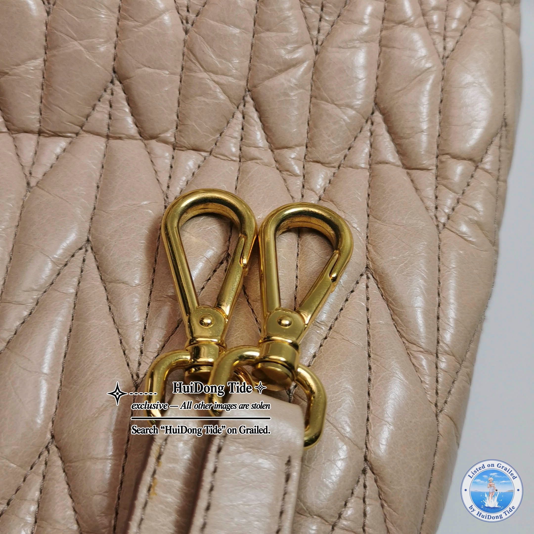 Miu Miu Miu Miu Quilted Leather Handle Bag Beige Size ONE SIZE - 17 Thumbnail