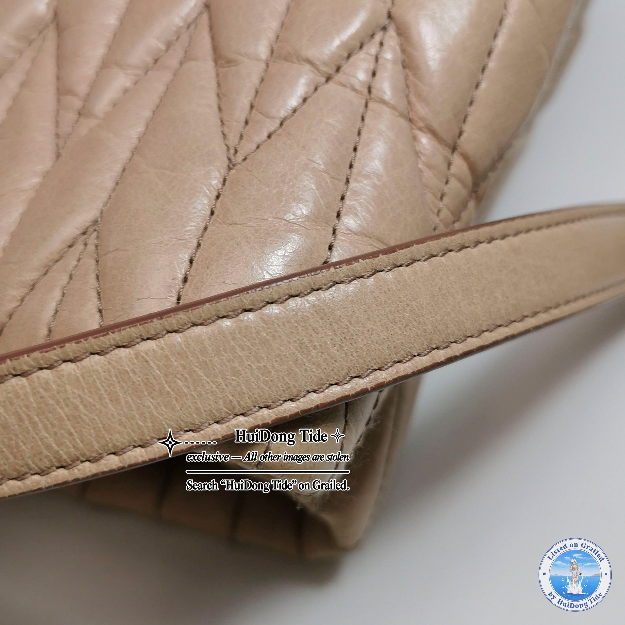 Miu Miu Miu Miu Quilted Leather Handle Bag Beige Size ONE SIZE - 15 Thumbnail