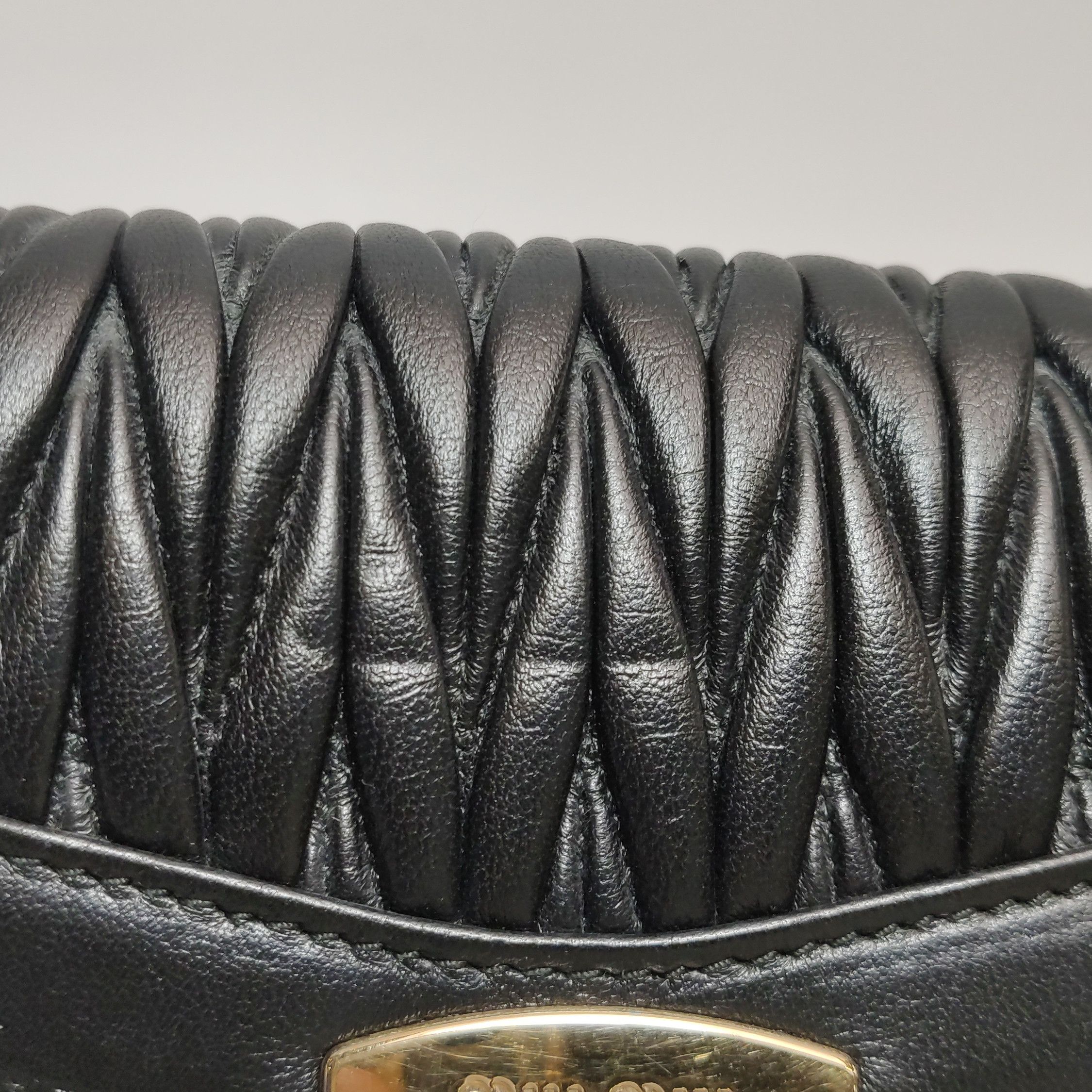 Miu Miu Miu Miu Black Matelassé Leather Shoulder Bag Size ONE SIZE - 11 Thumbnail