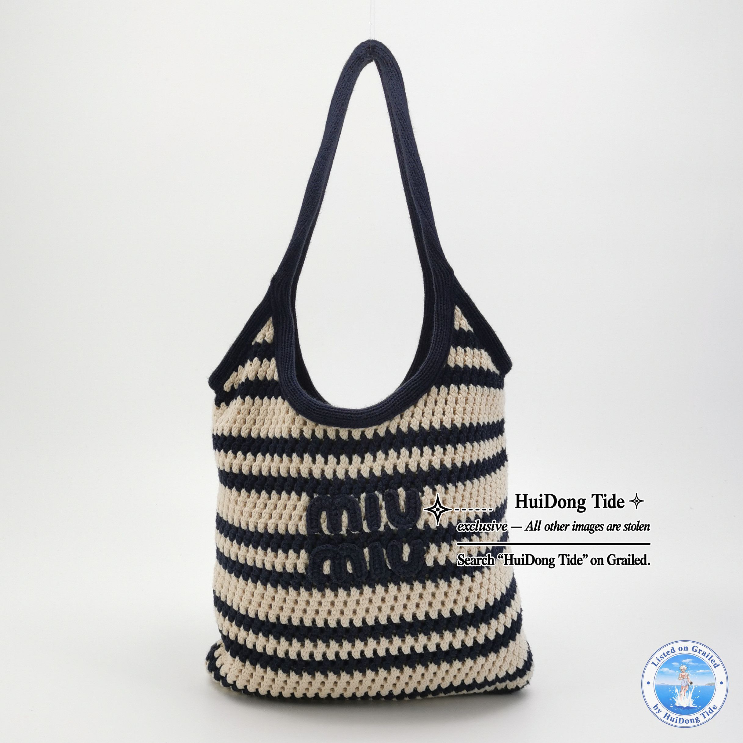 Miu Miu Miu Miu Striped Crochet Tote Bag Size ONE SIZE - 9 Thumbnail