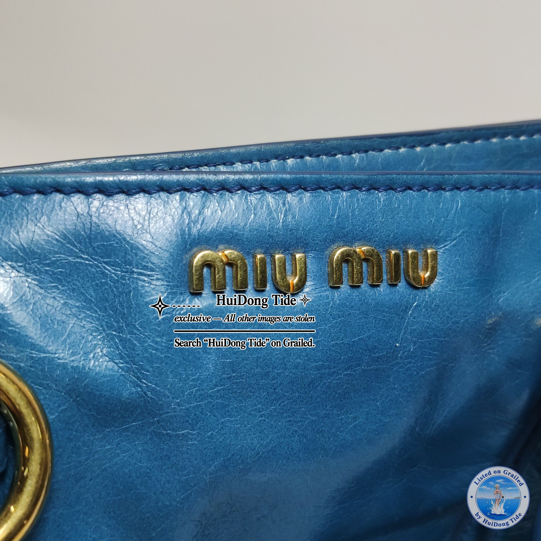 Miu Miu Miu Miu Vitello Shine Leather Ring Handle Bag Size ONE SIZE - 10 Thumbnail
