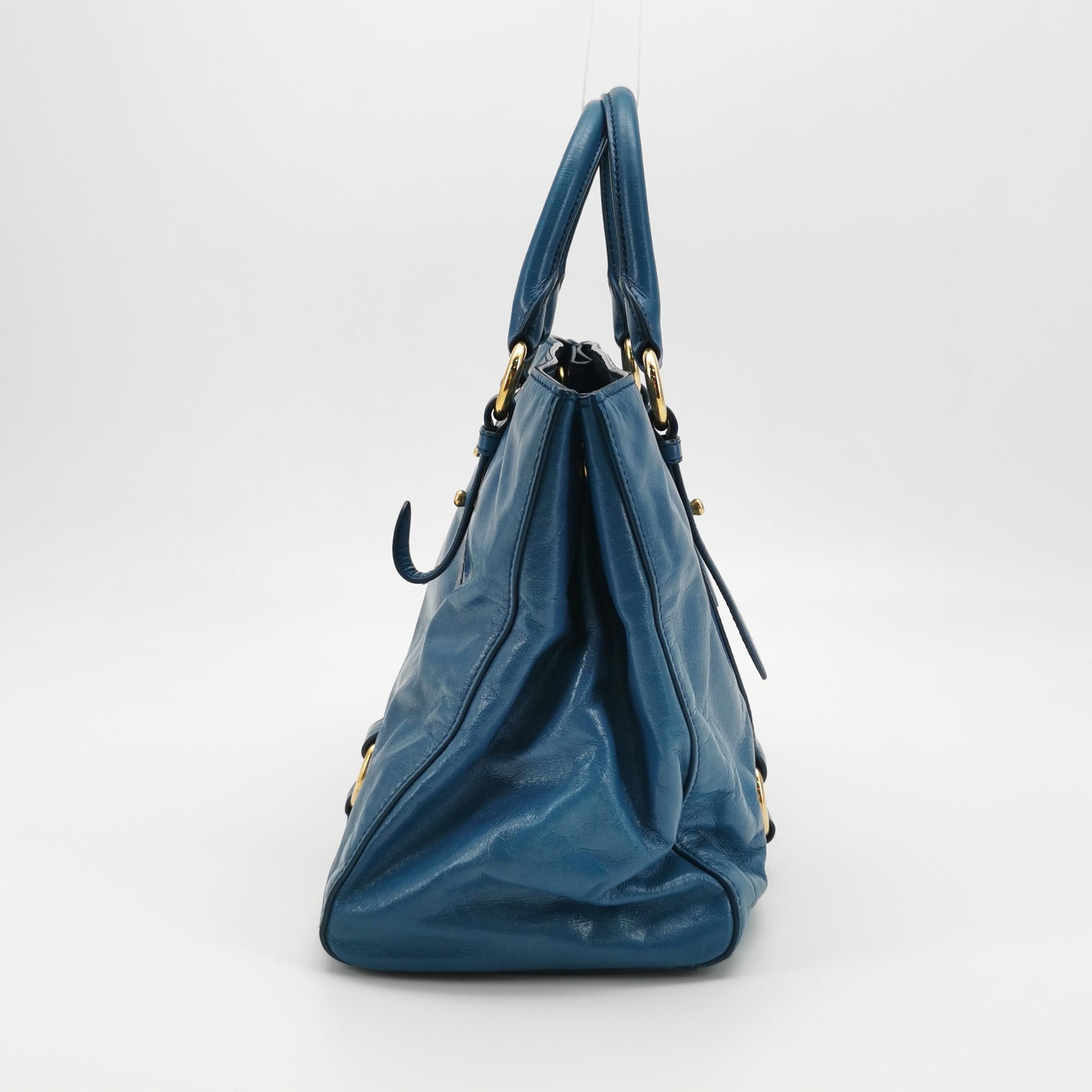Miu Miu Miu Miu Vitello Shine Leather Ring Handle Bag Size ONE SIZE - 3 Thumbnail