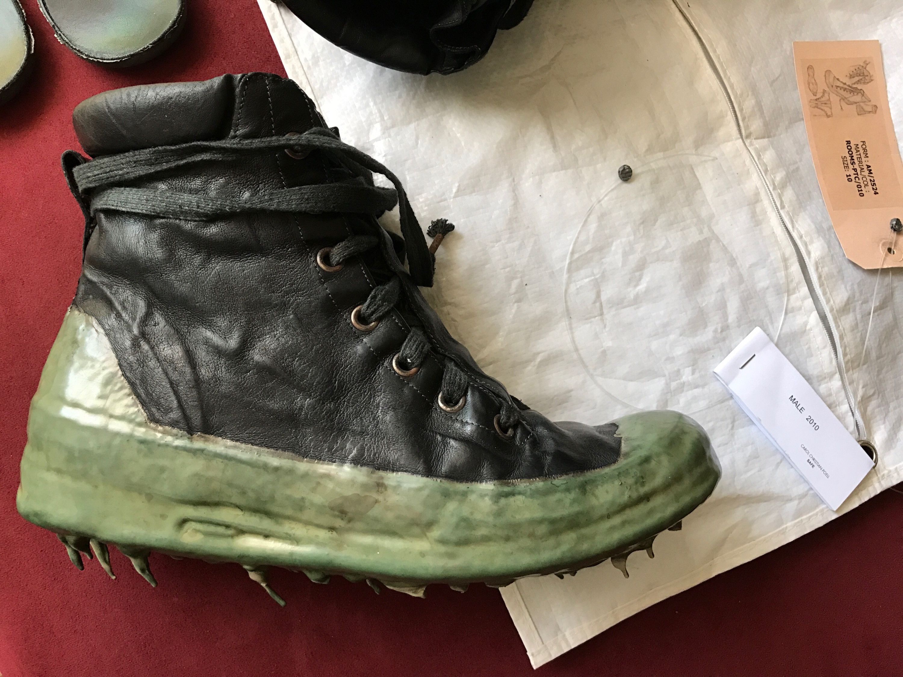 Carol Christian Poell Drip Sneakers (AM/2524), BLACK w/Green