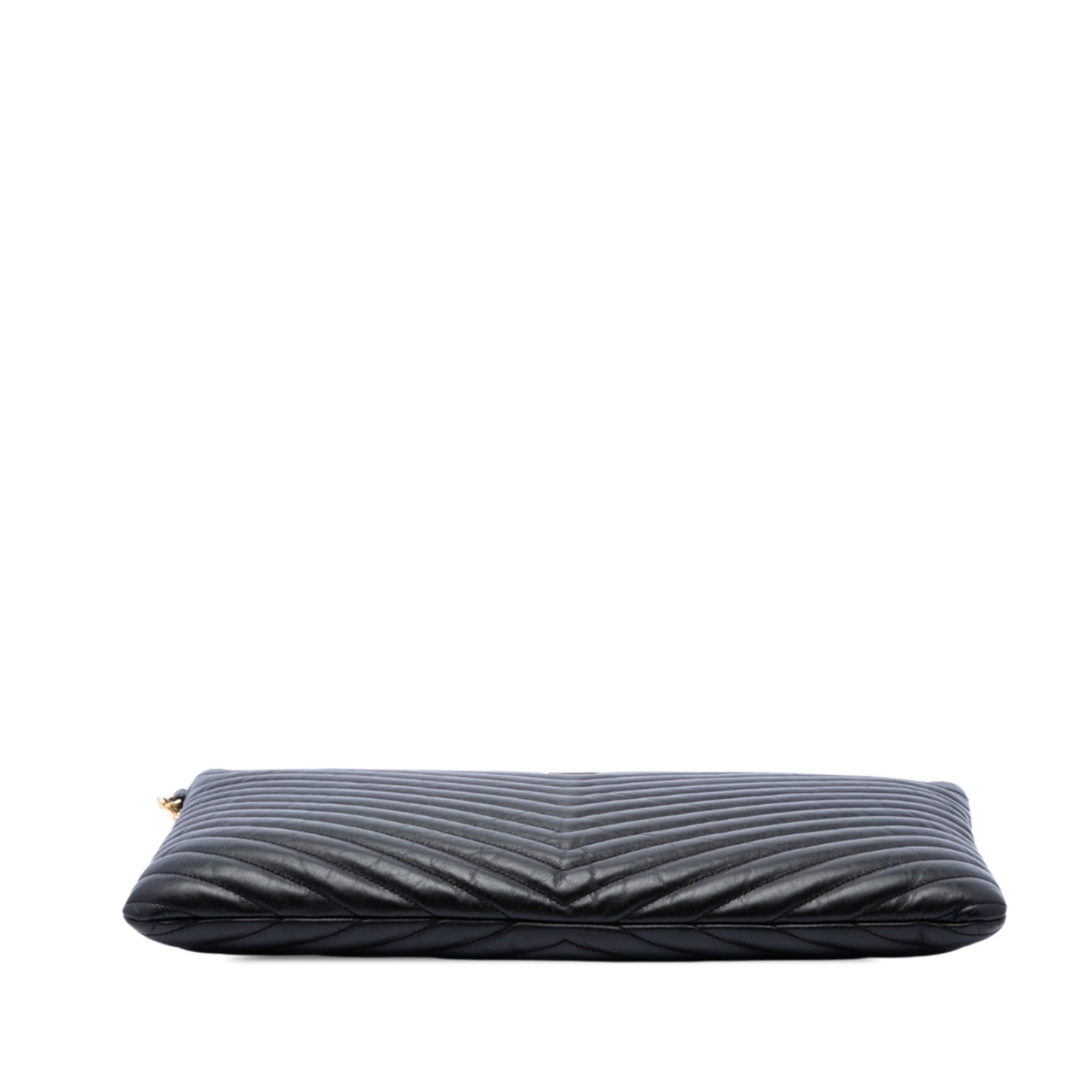 Saint Laurent Paris Chevron Calfskin Cassandre Document Holder Size ONE SIZE - 3 Thumbnail