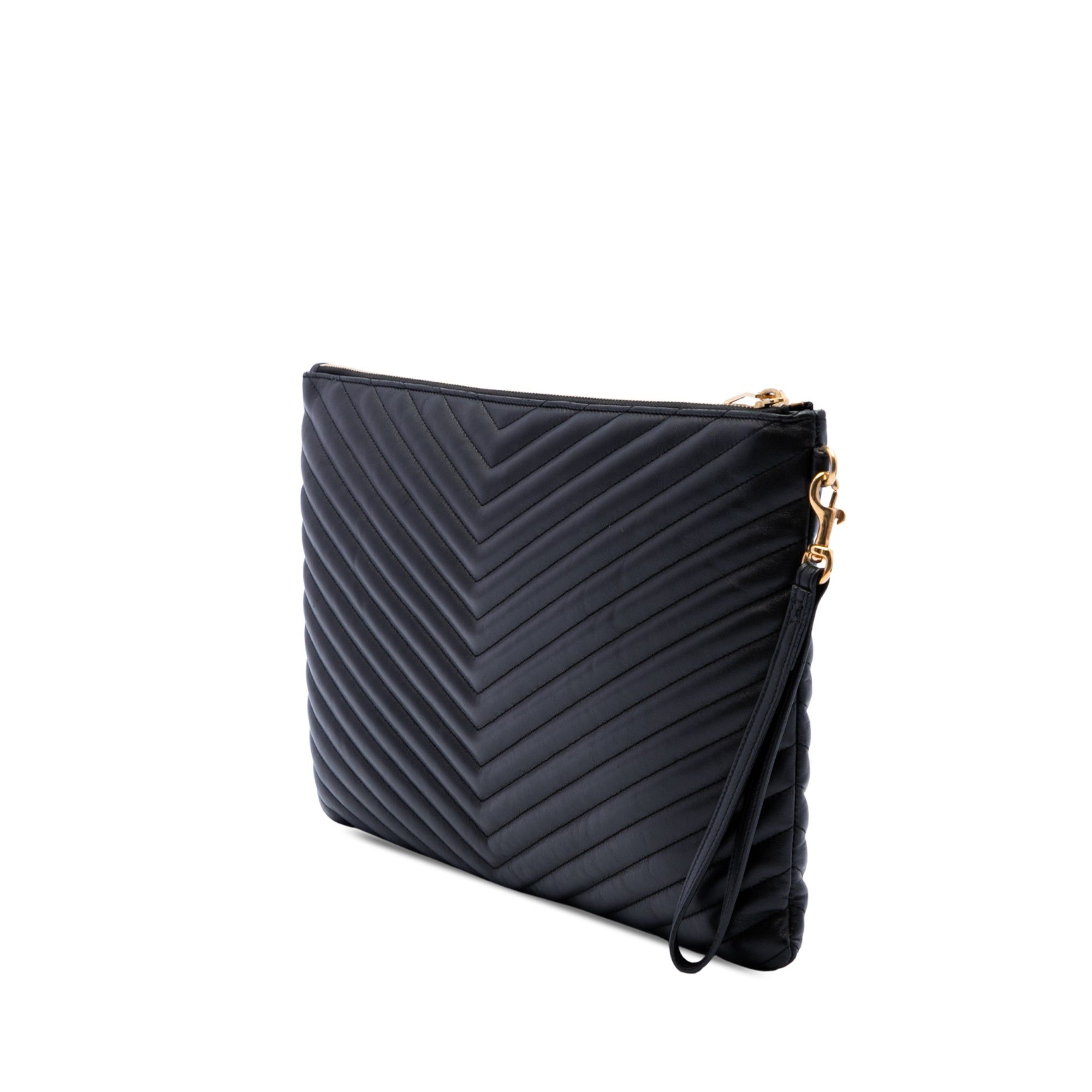 Saint Laurent Paris Chevron Calfskin Cassandre Document Holder Size ONE SIZE - 2 Thumbnail