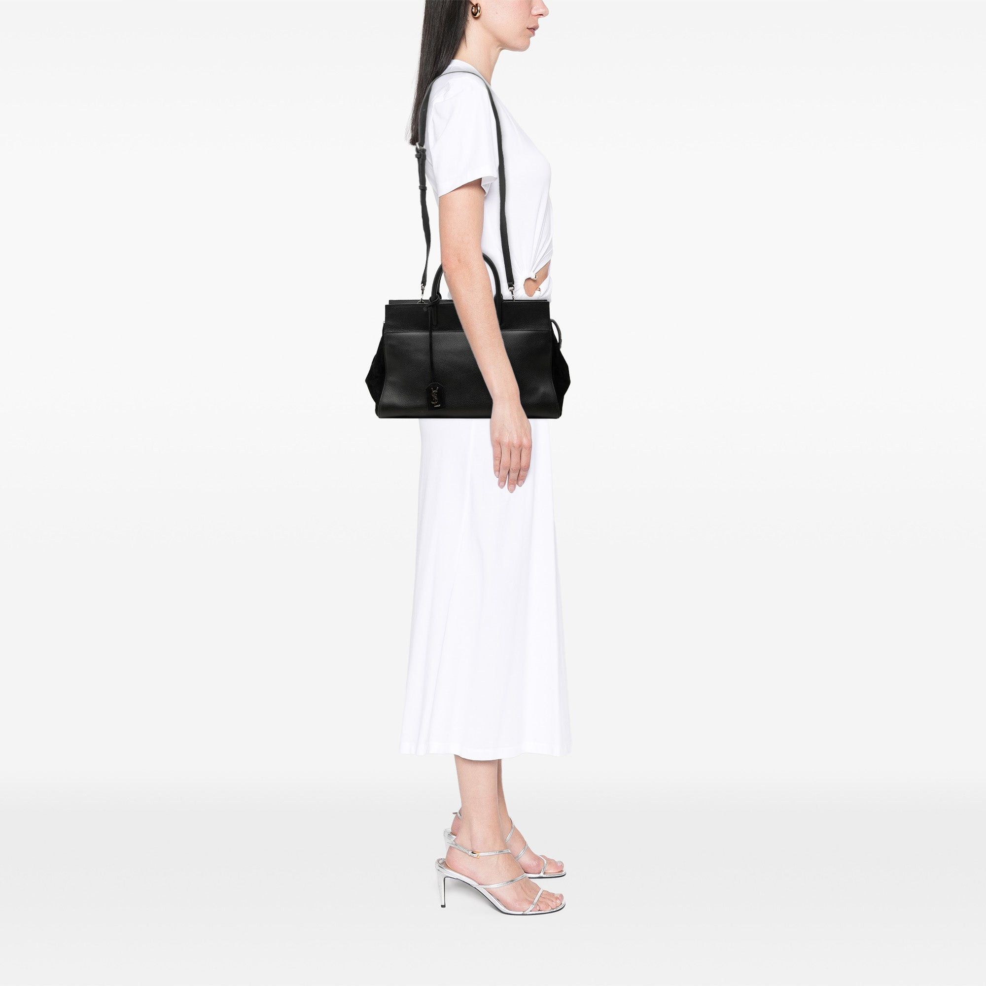 Saint Laurent Paris Grained Calfskin Cabas Rive Gauche Satchel Size ONE SIZE - 6 Thumbnail