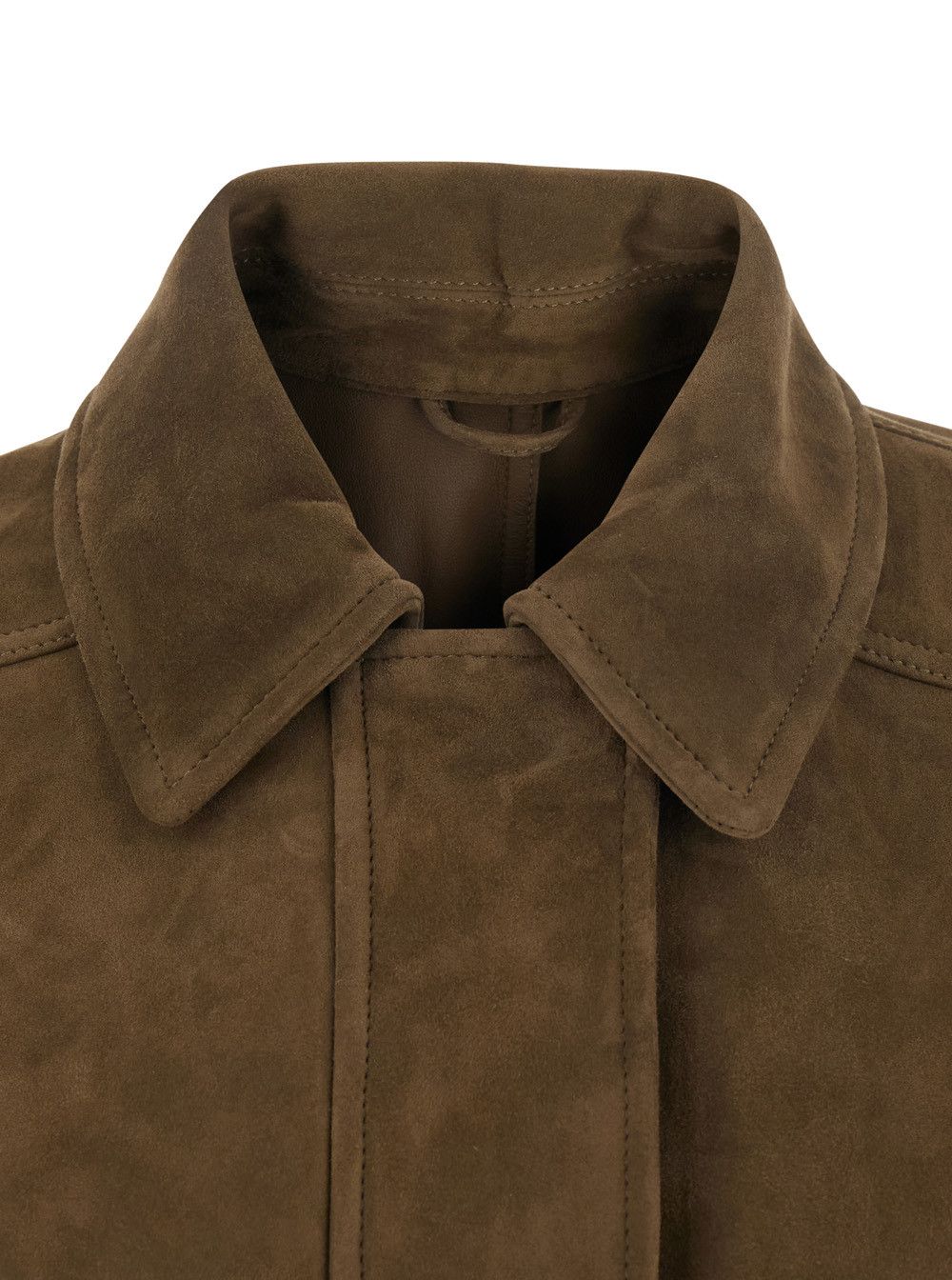 Brunello Cucinelli Brown Jacket with classic collar and hidden front ...
