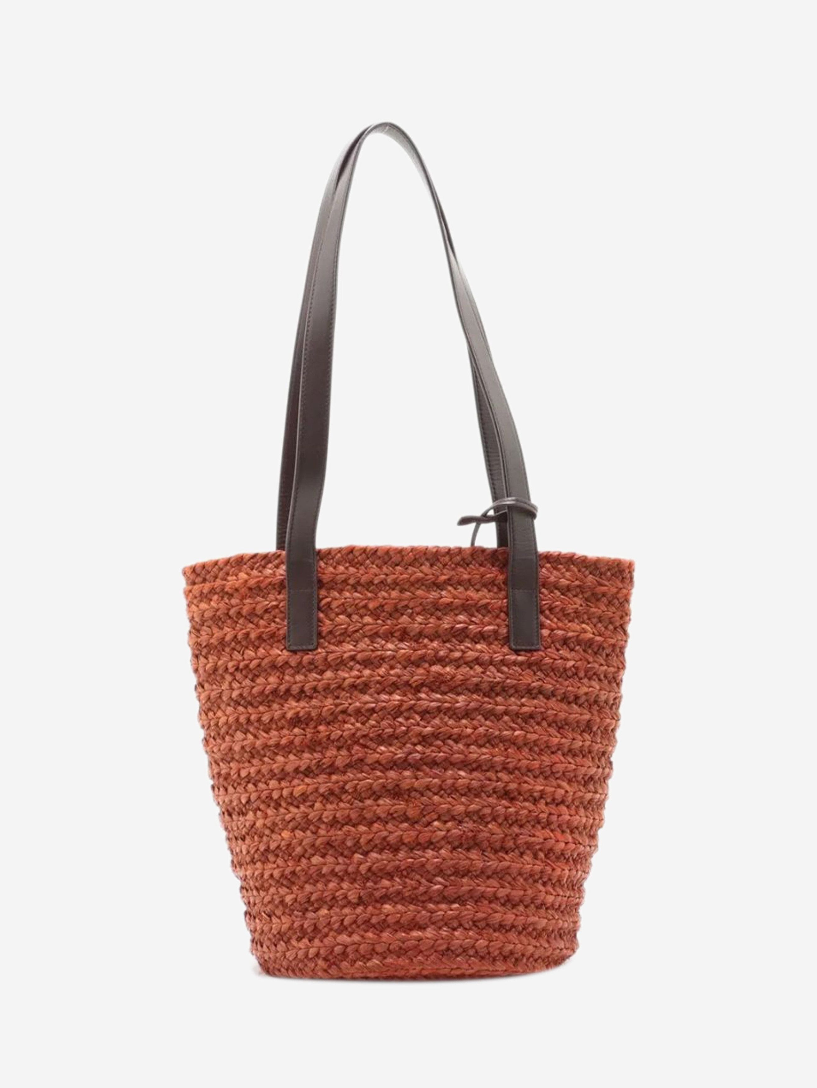 Saint Laurent Paris Brown Paris Panier raffia & leather tote bag Size ONE SIZE - 2 Thumbnail