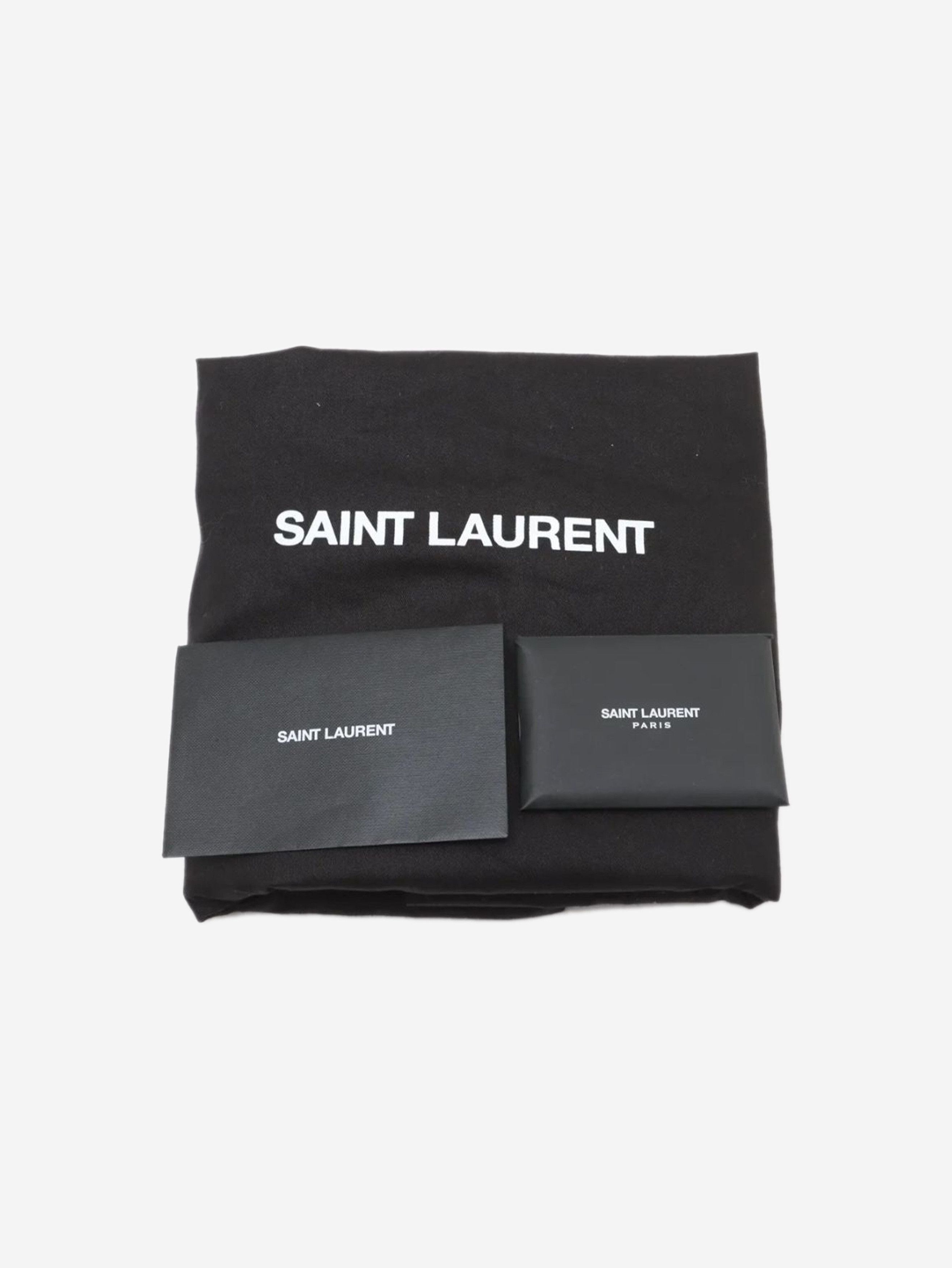 Saint Laurent Paris Brown Paris Panier raffia & leather tote bag Size ONE SIZE - 11 Thumbnail