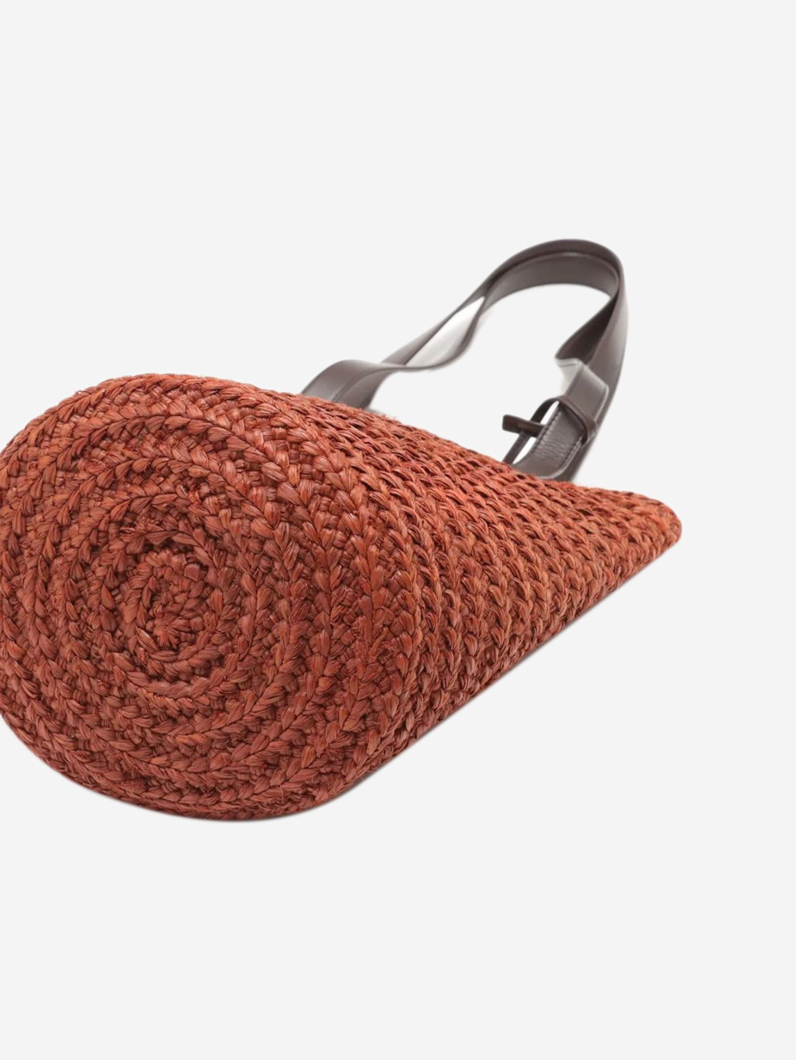 Saint Laurent Paris Brown Paris Panier raffia & leather tote bag Size ONE SIZE - 10 Thumbnail