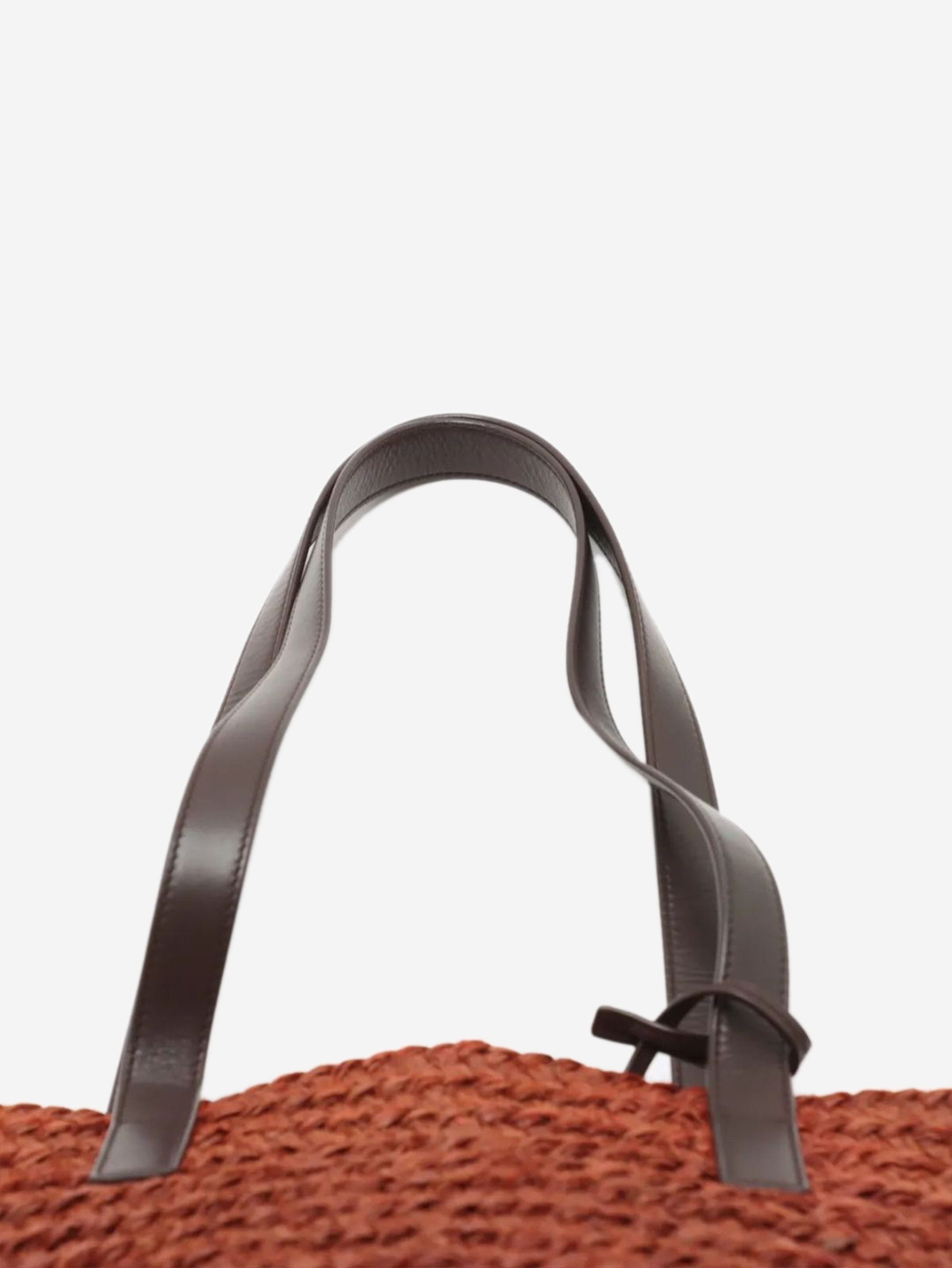 Saint Laurent Paris Brown Paris Panier raffia & leather tote bag Size ONE SIZE - 7 Thumbnail