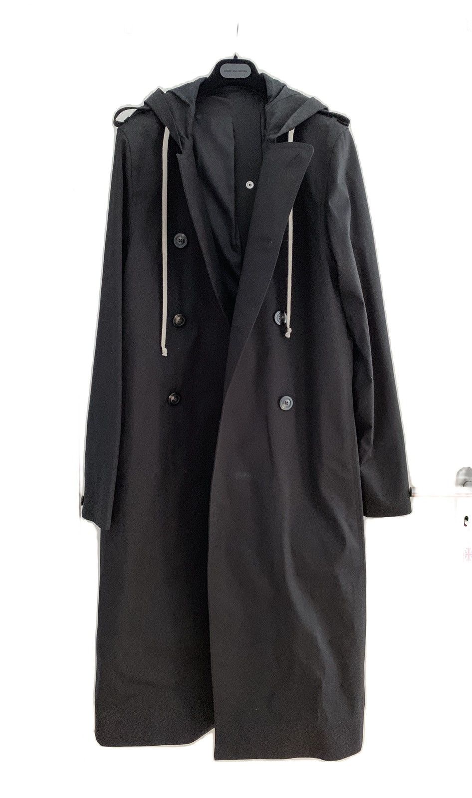 雪の豪奢 Rick Owens COAT TRENCH HOODED GABARDINE BREASTED DOUBLE ジャケット・アウター