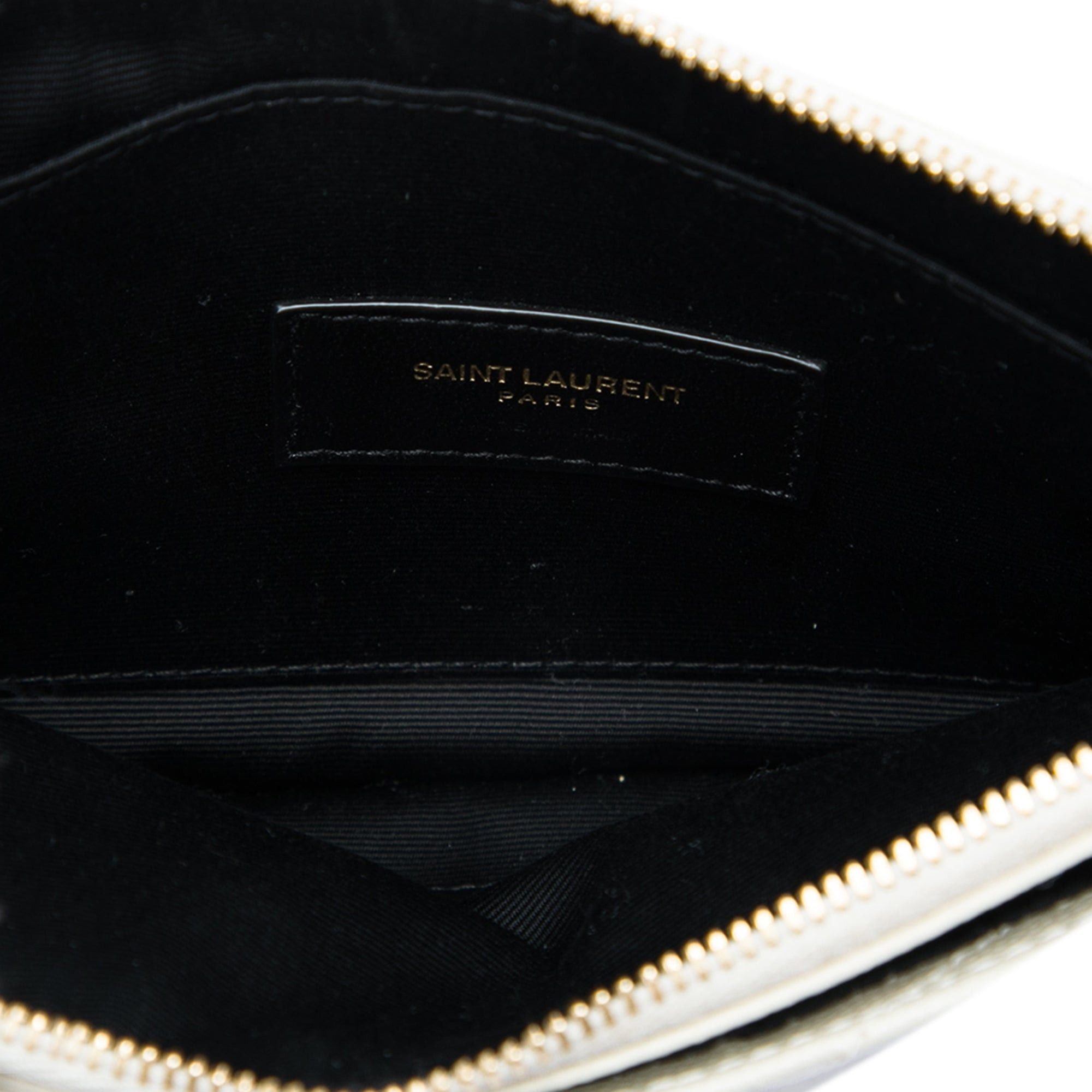 Saint Laurent Paris Grain De Poudre Chevron Monogram Bill Pouch Size ONE SIZE - 4 Thumbnail
