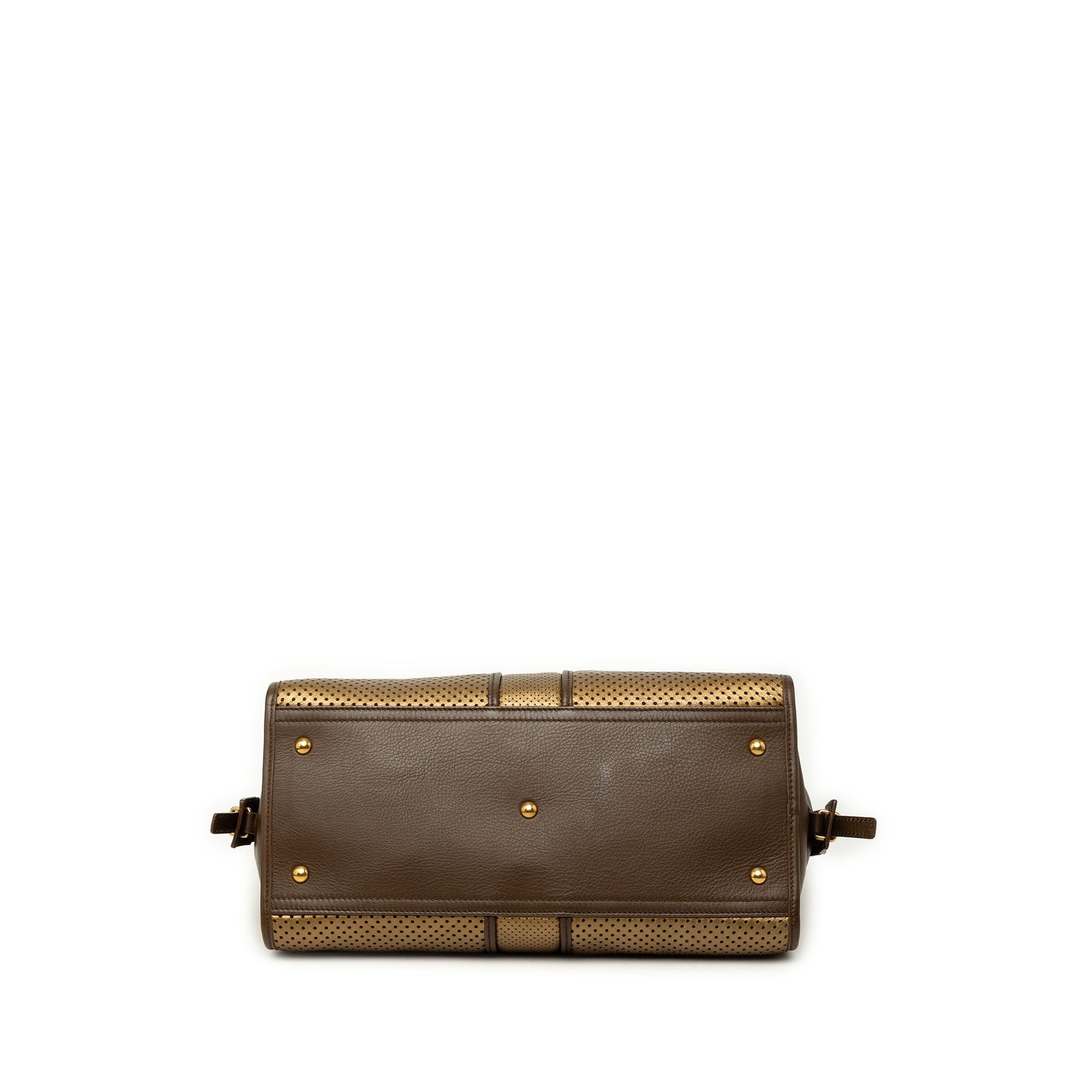 Saint Laurent Paris Perforated Metallic Leather Cabas Chyc Tote Size ONE SIZE - 3 Thumbnail